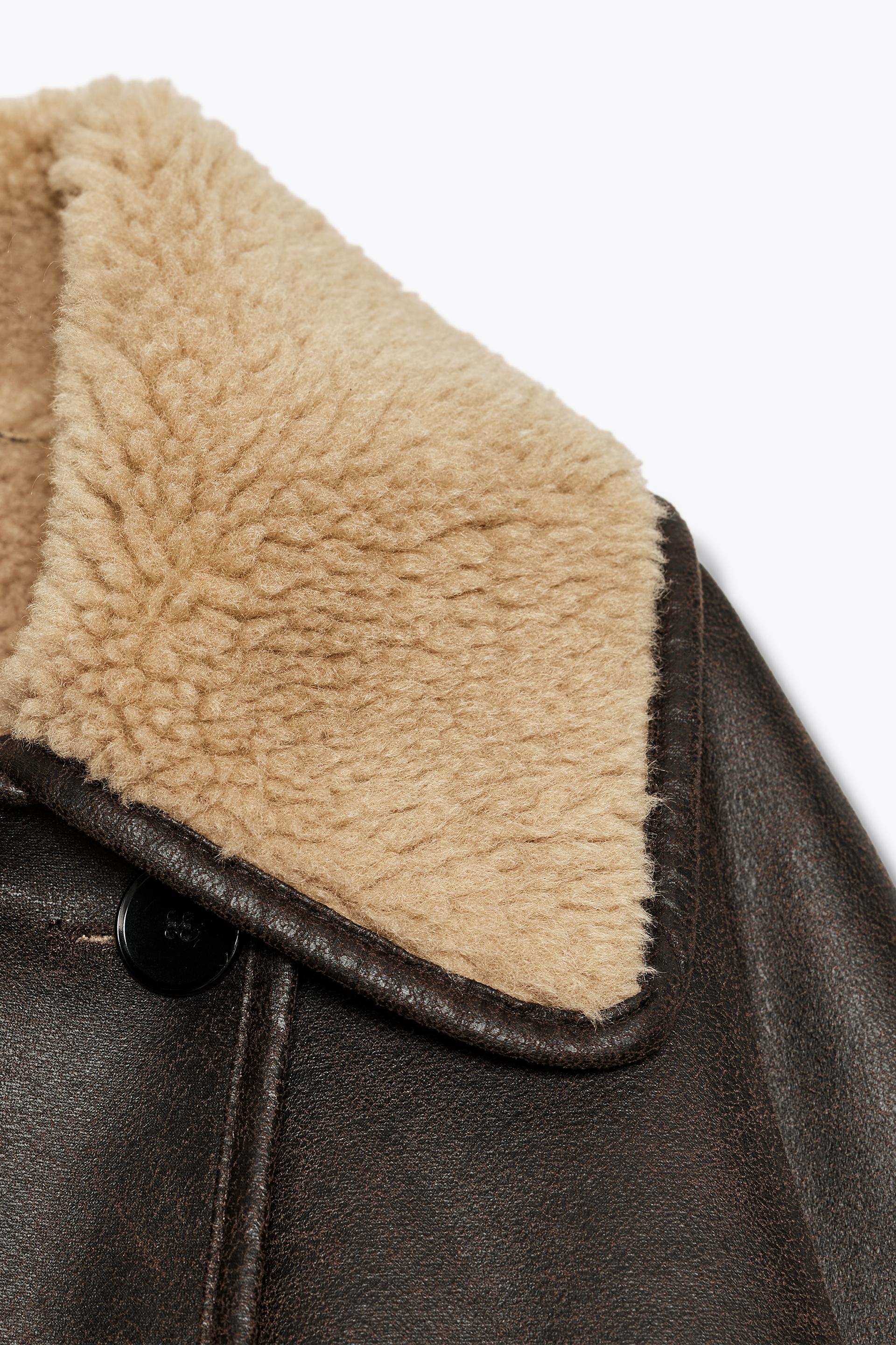 Lisa - women’s leatherteddy collar jacket
