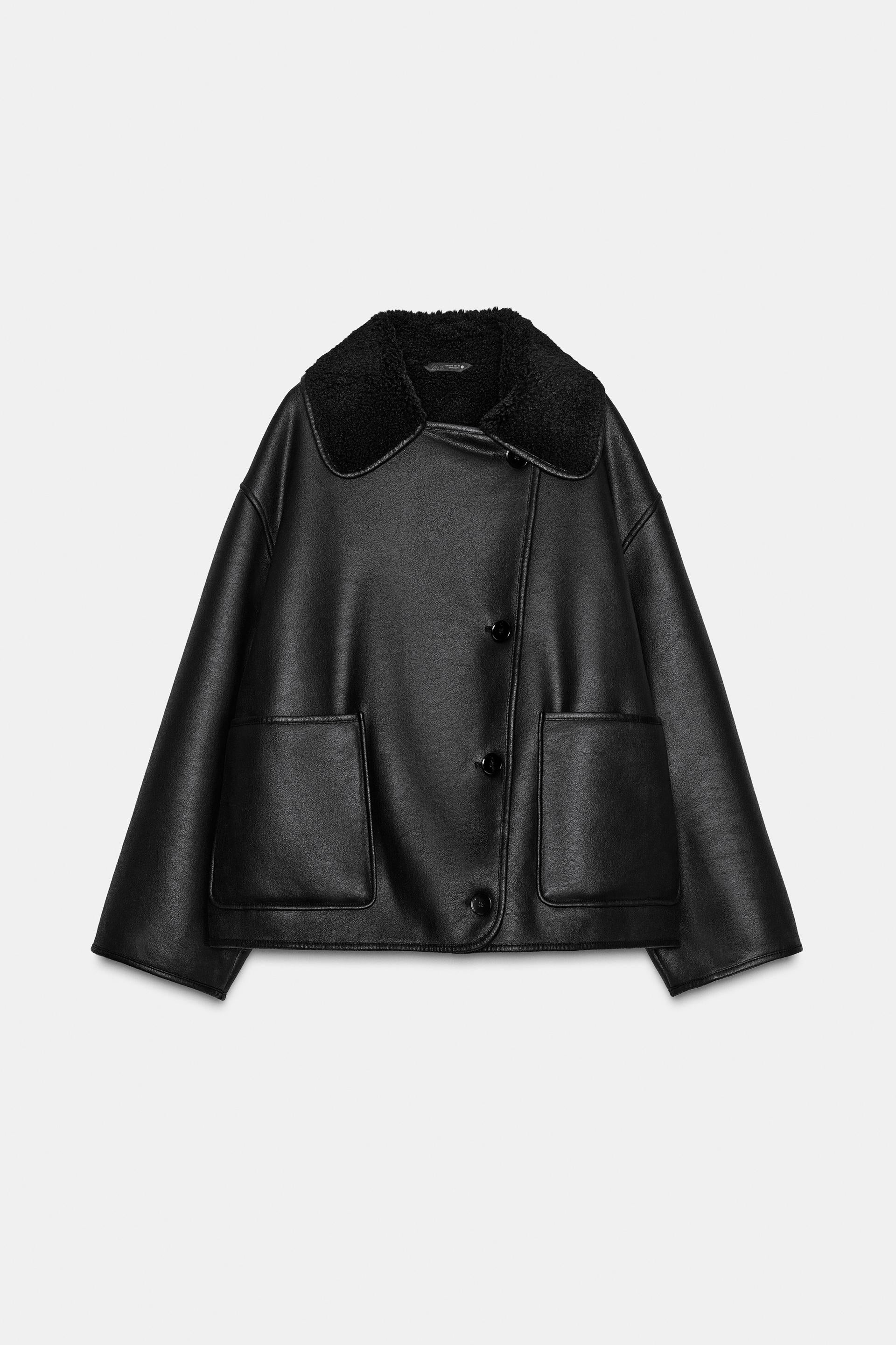 Lisa - women’s leatherteddy collar jacket