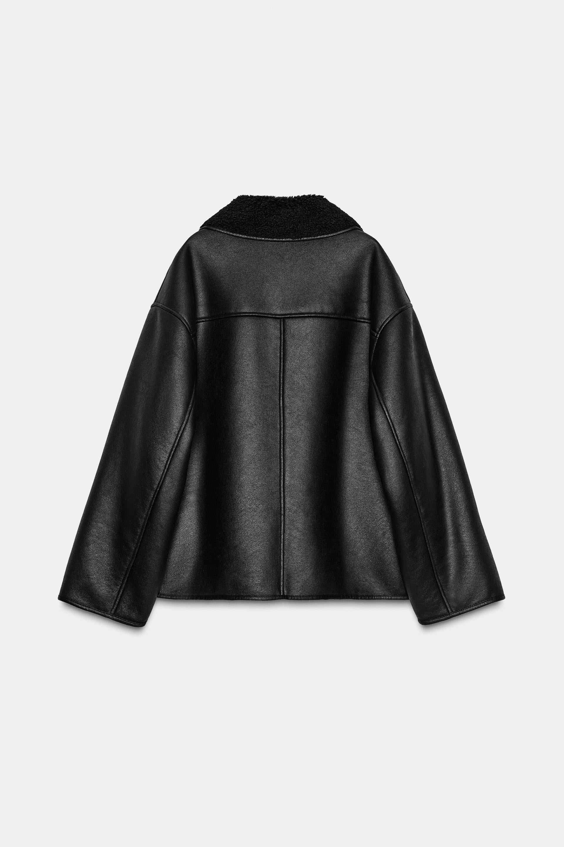 Lisa - women’s leatherteddy collar jacket