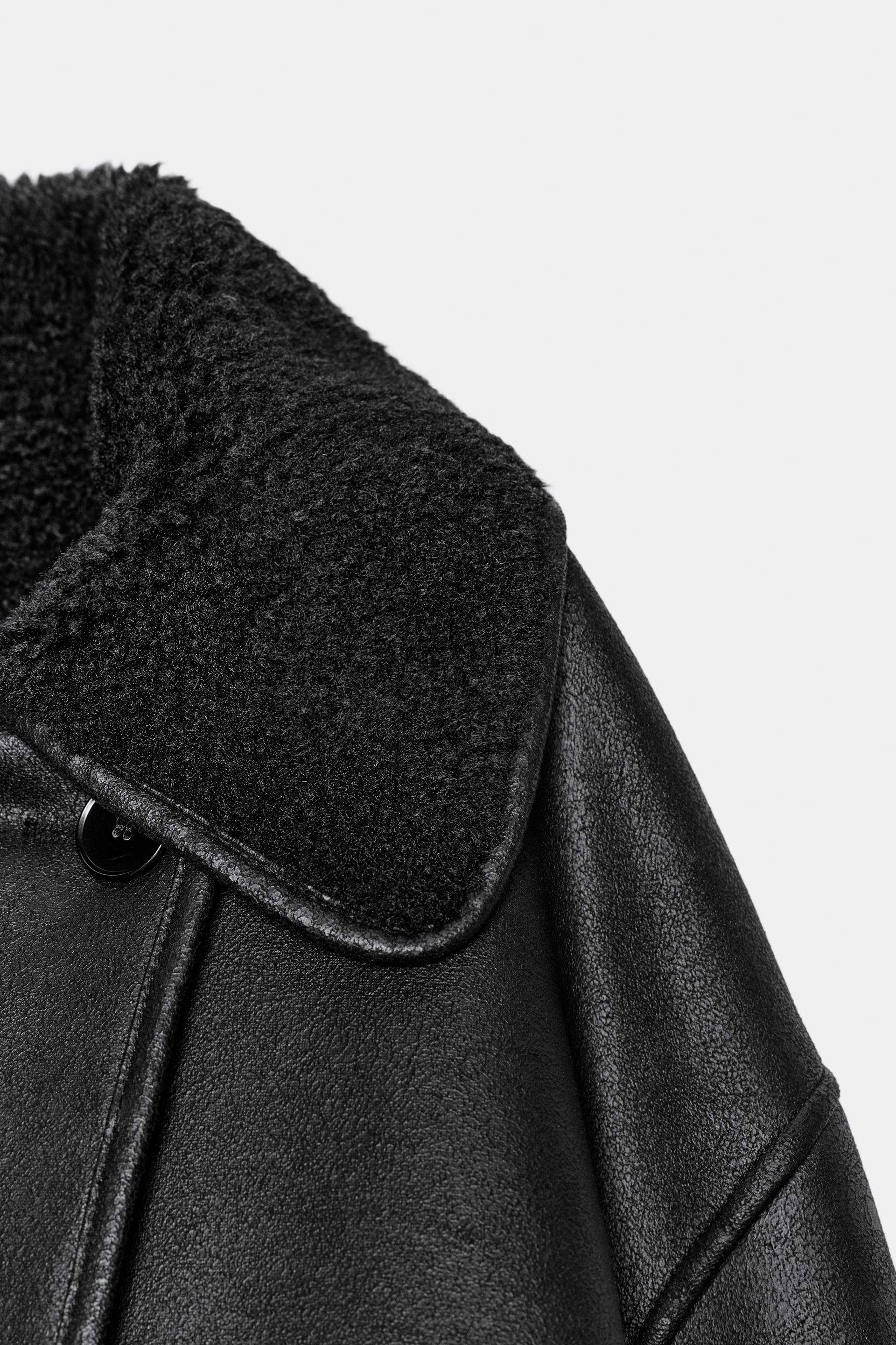 Lisa - women’s leatherteddy collar jacket