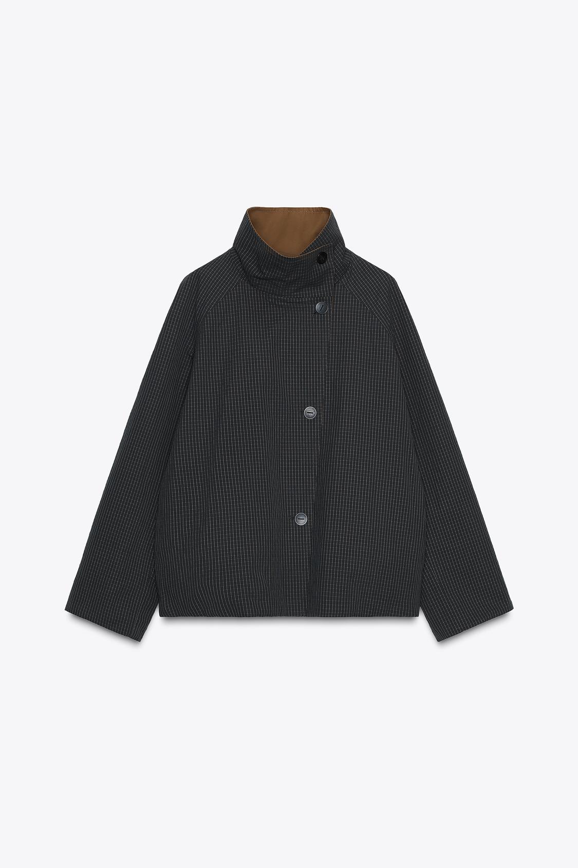 Harlow – Short Cocoon Jacket with Asymmetric Button
