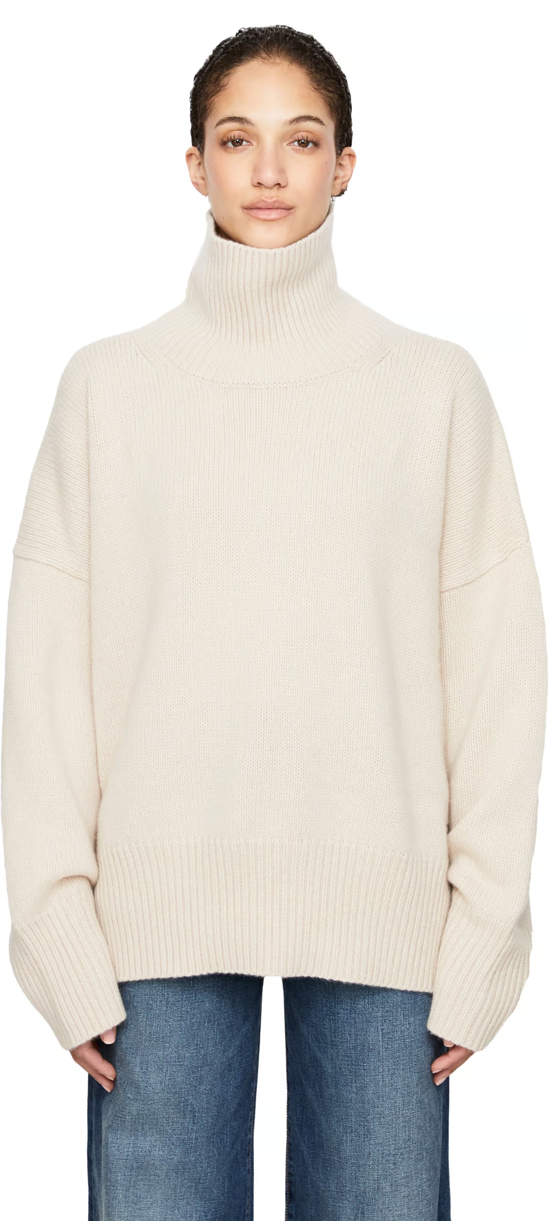 Oversized cashmere jumper with turtleneck Woman