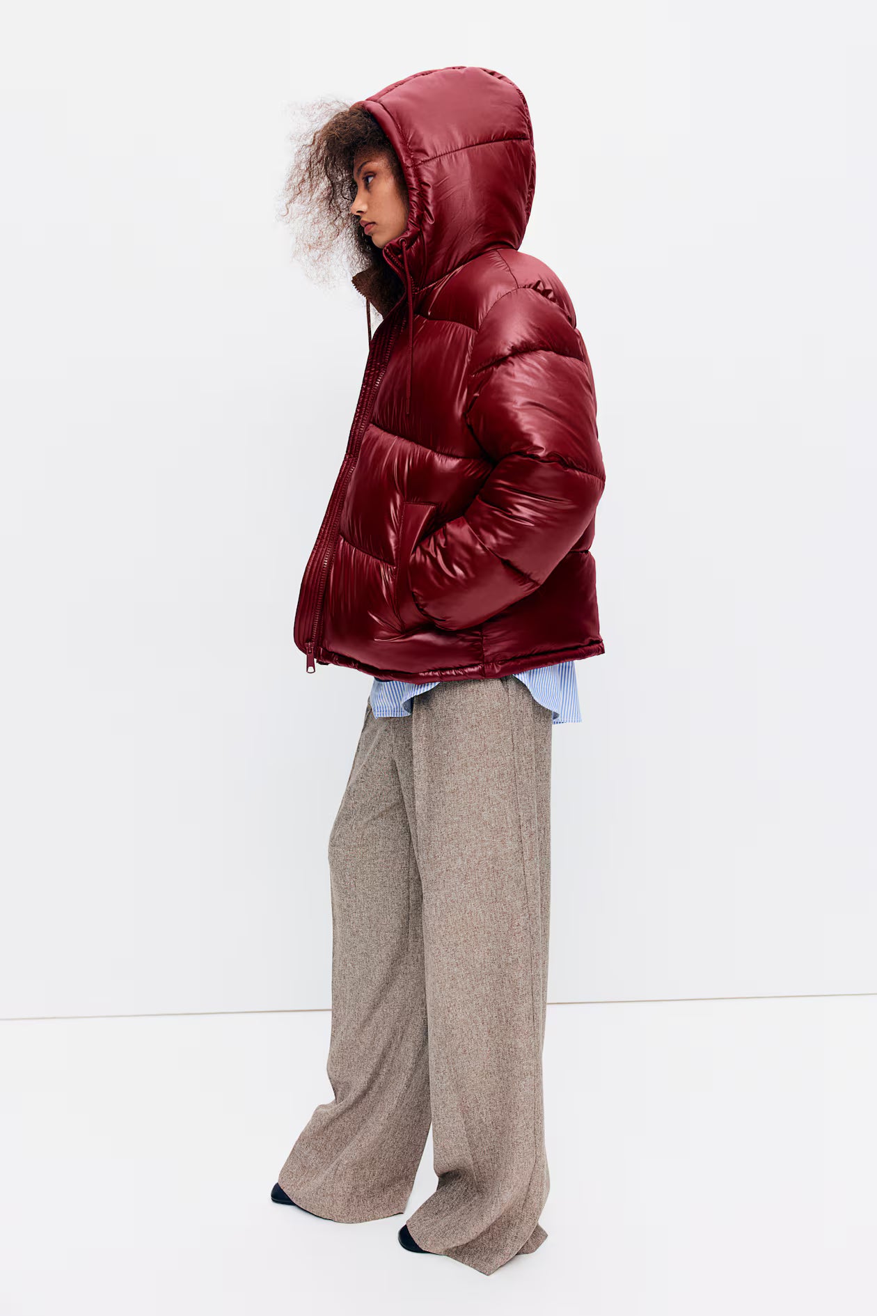 Lisa - Hooded Waterproof Puffer Jacket Red Woman