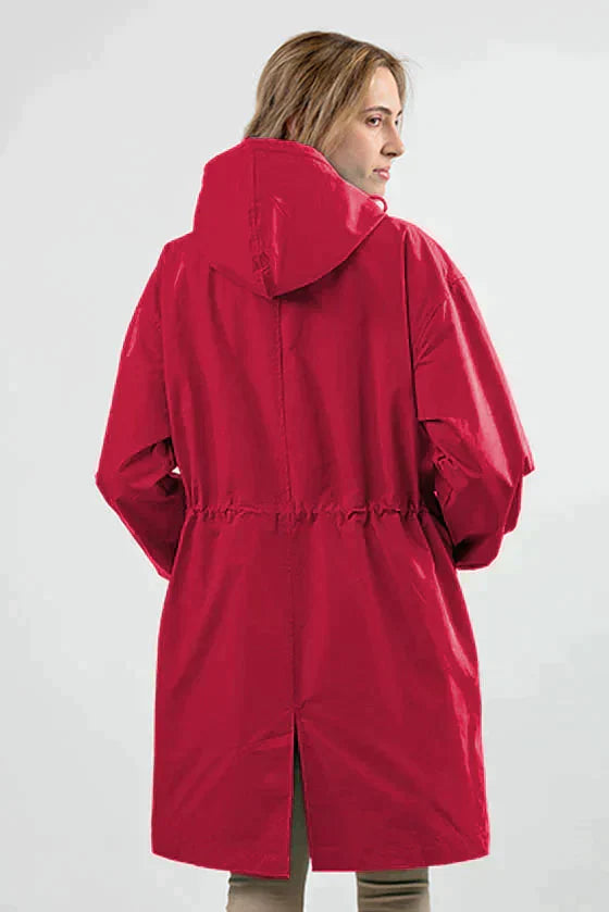 Women Waterproof Hooded Trench Coat Windbreaker