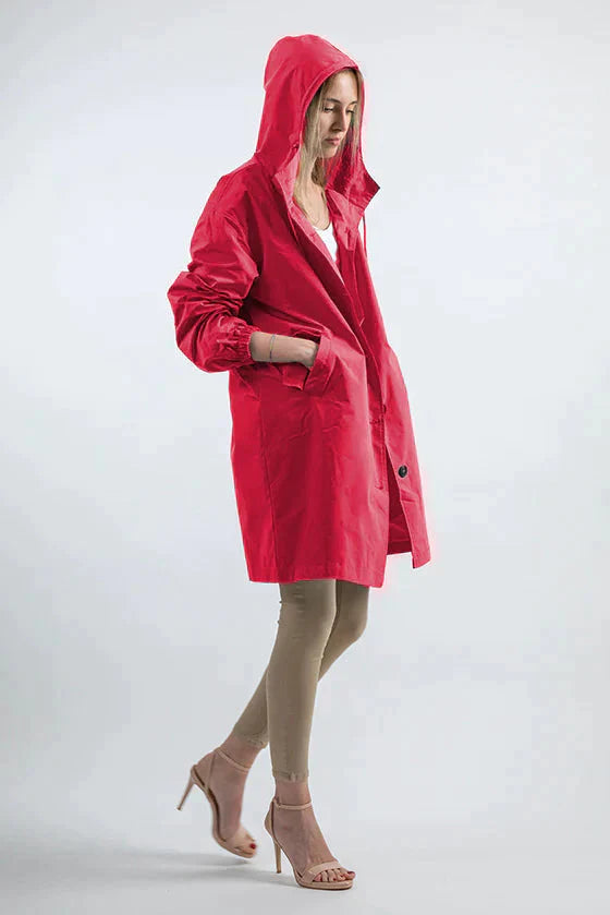 Women Waterproof Hooded Trench Coat Windbreaker