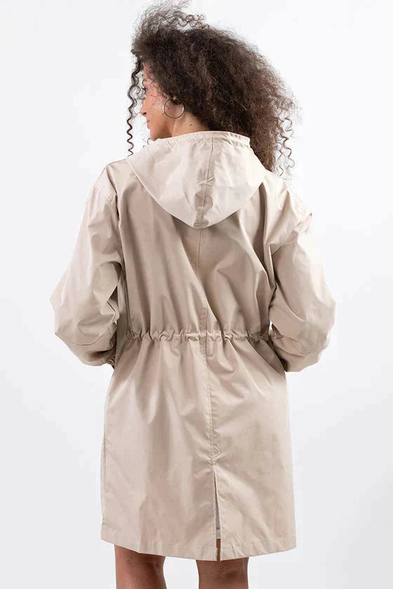 Women Waterproof Hooded Trench Coat Windbreaker