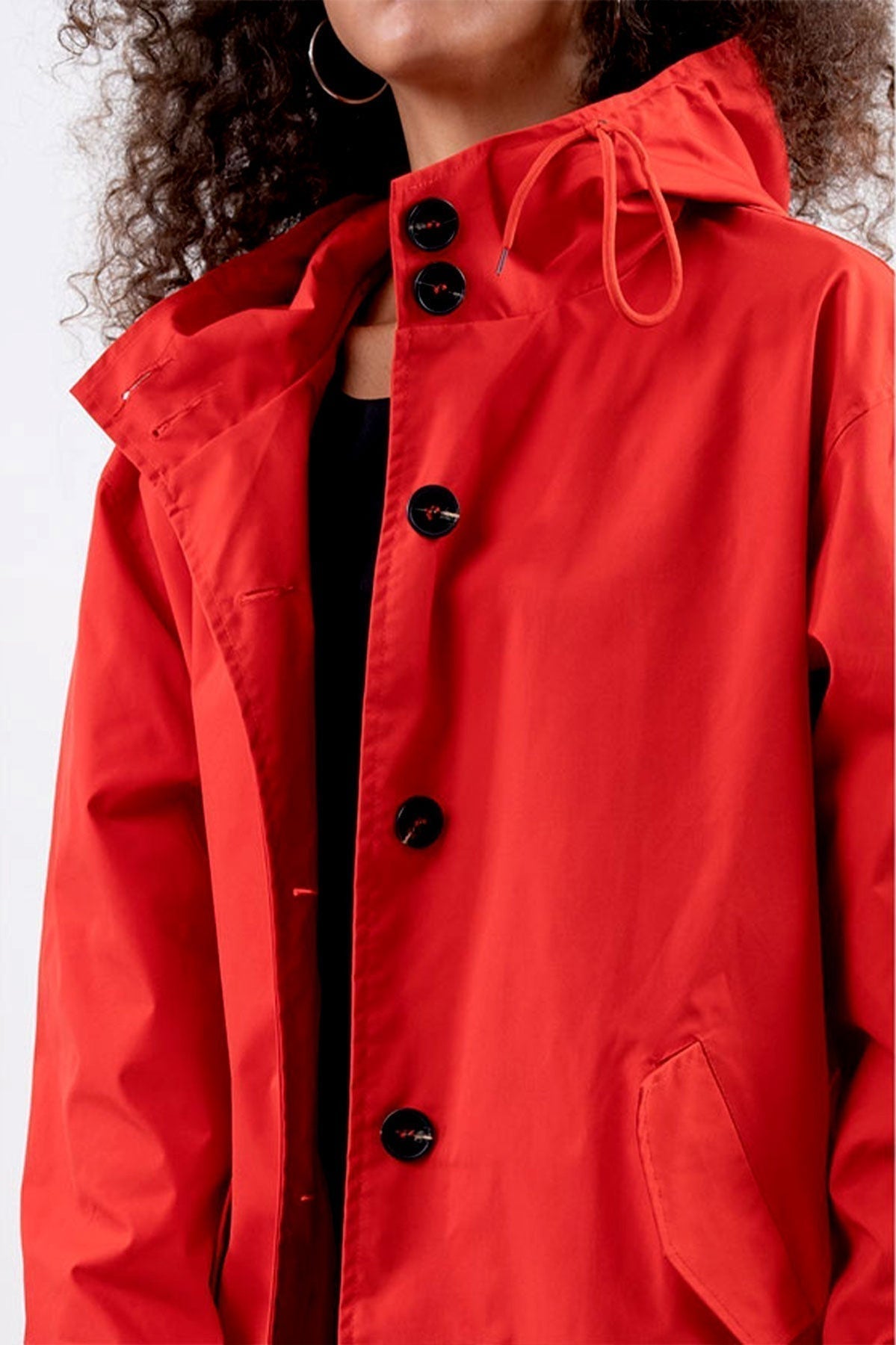 Women Waterproof Hooded Trench Coat Windbreaker
