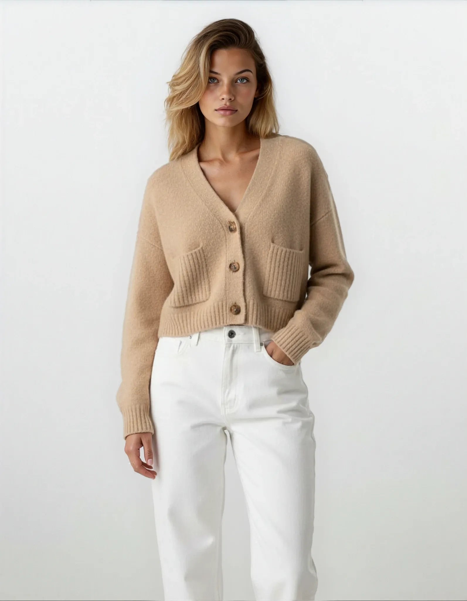 Old money Cozy Knit Pocket Cardigan Women