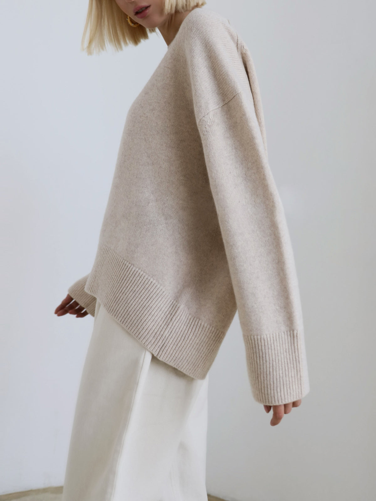 Basic Oversized Pullover Sweater Woman