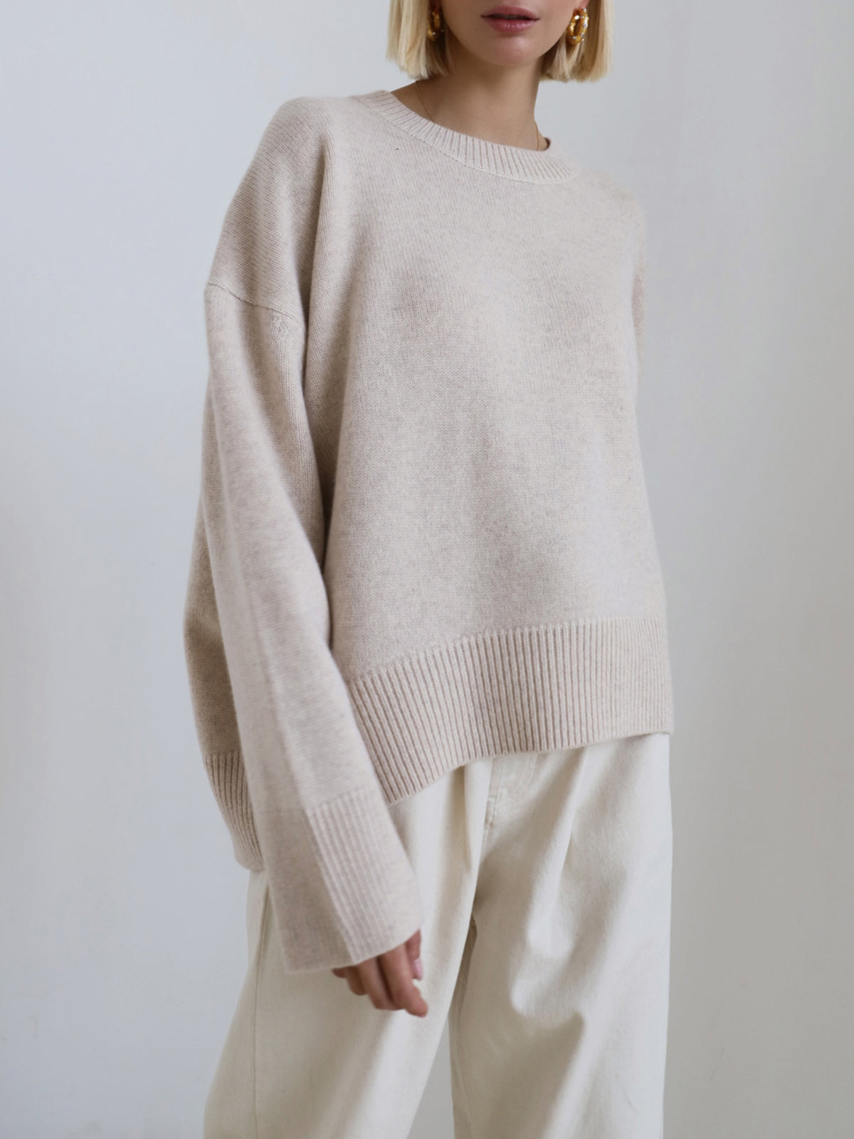 Basic Oversized Pullover Sweater Woman
