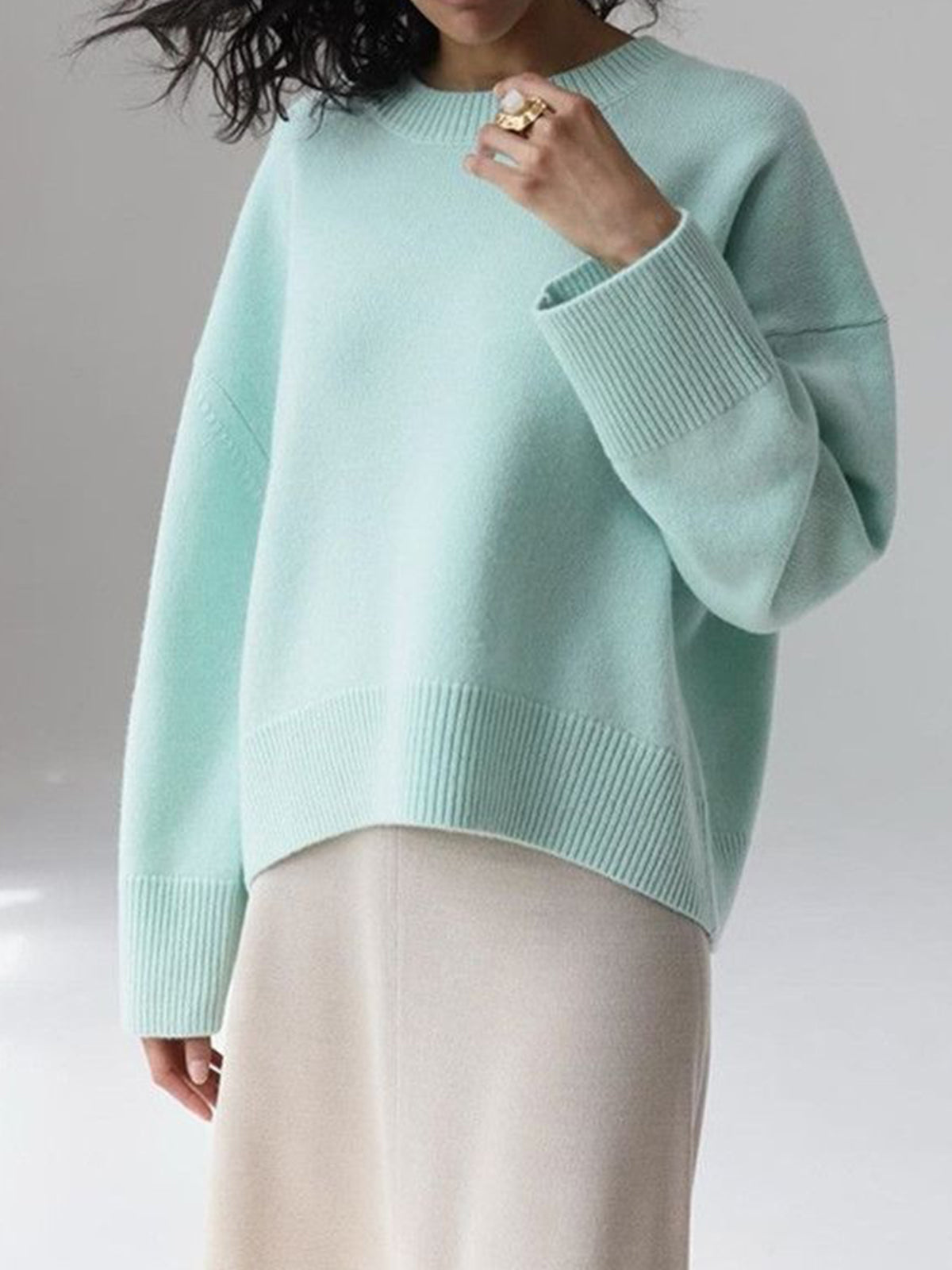 Basic Oversized Pullover Sweater Woman