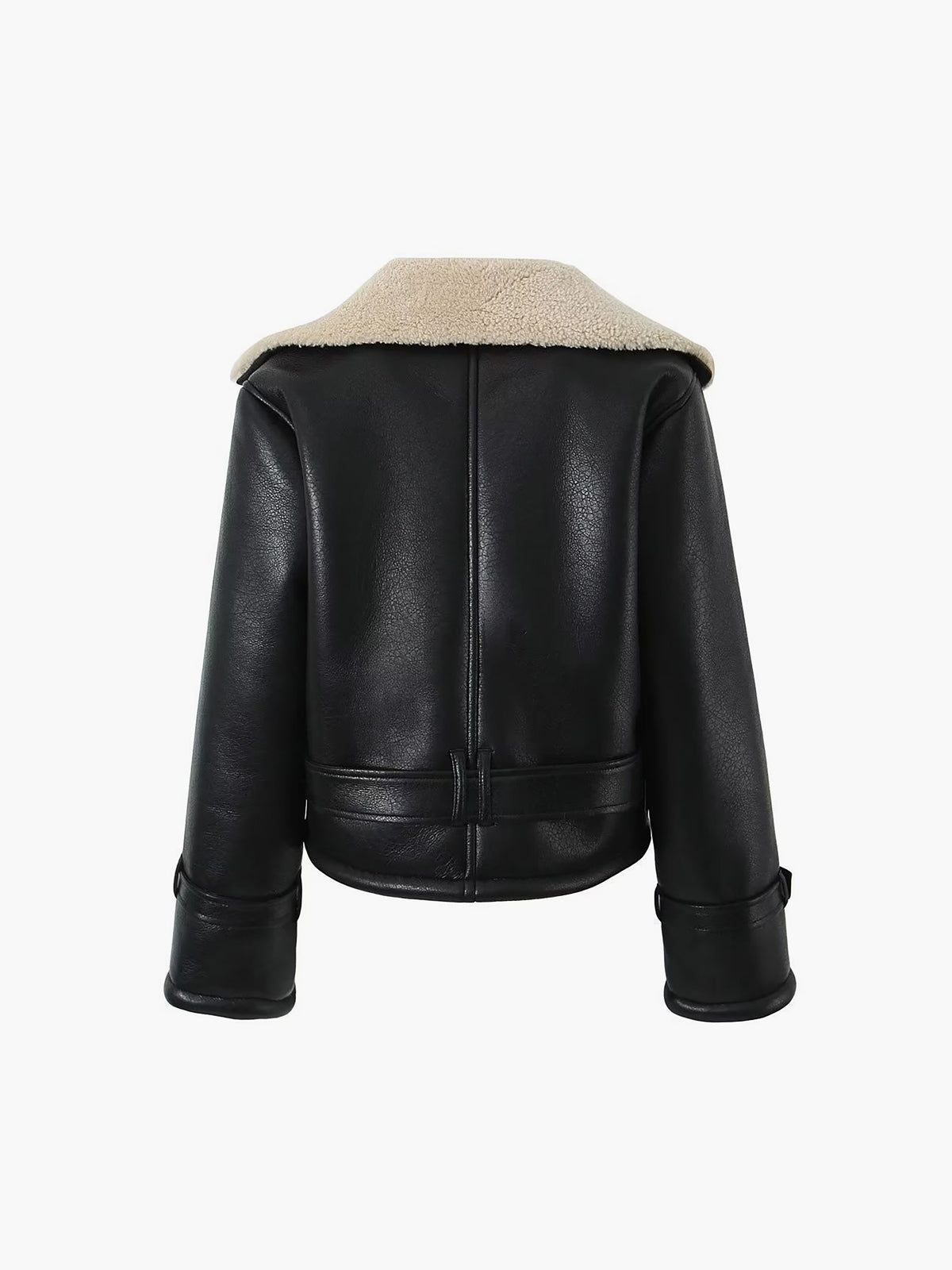 Sherpa Lined Shearling Leather Flight Jacket Woman