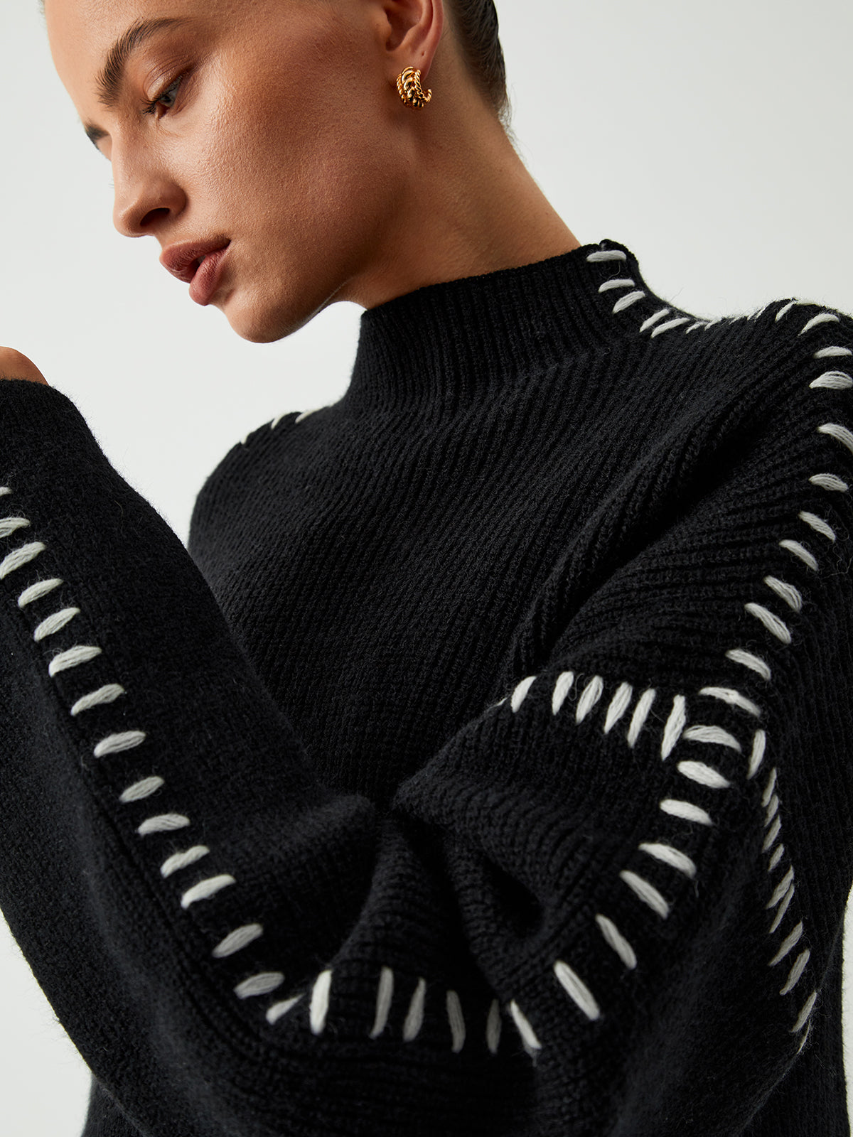 Oversized Mock Neck Sweater Woman