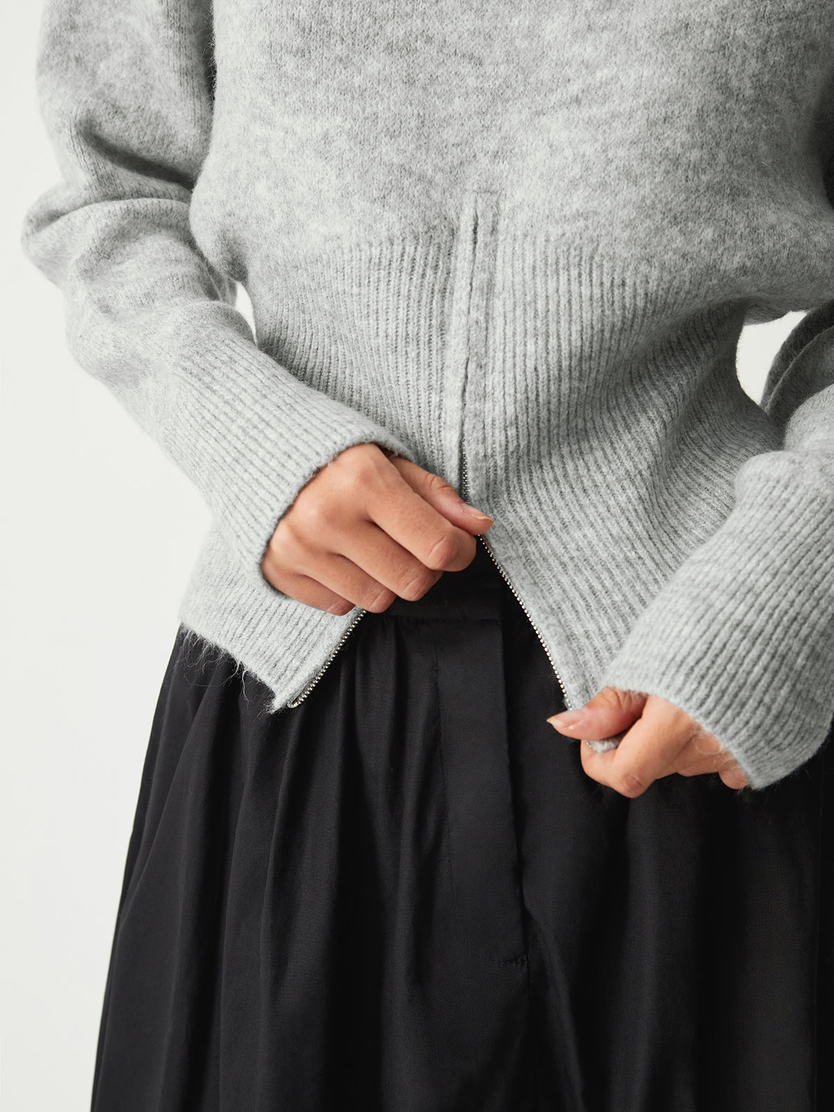 Half Zip Fuzzy Sweater Woman