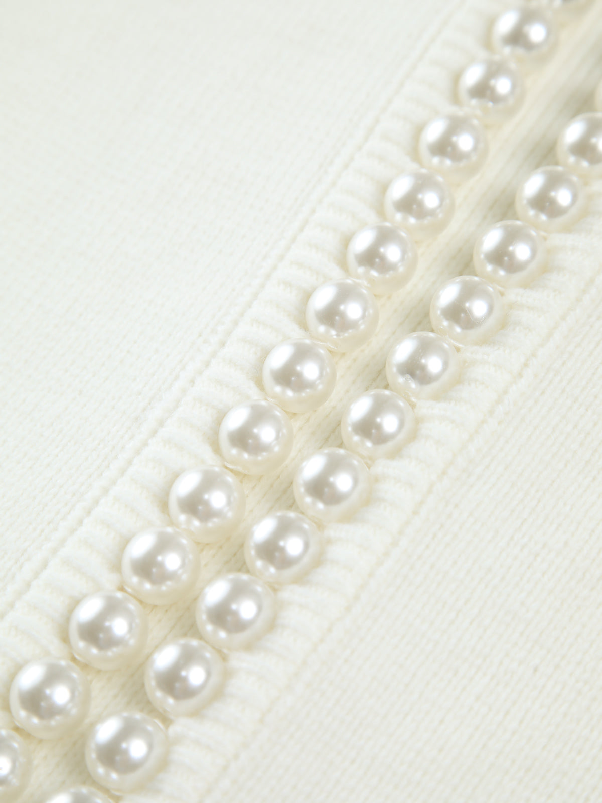 Pearl Trim White jacket Woman