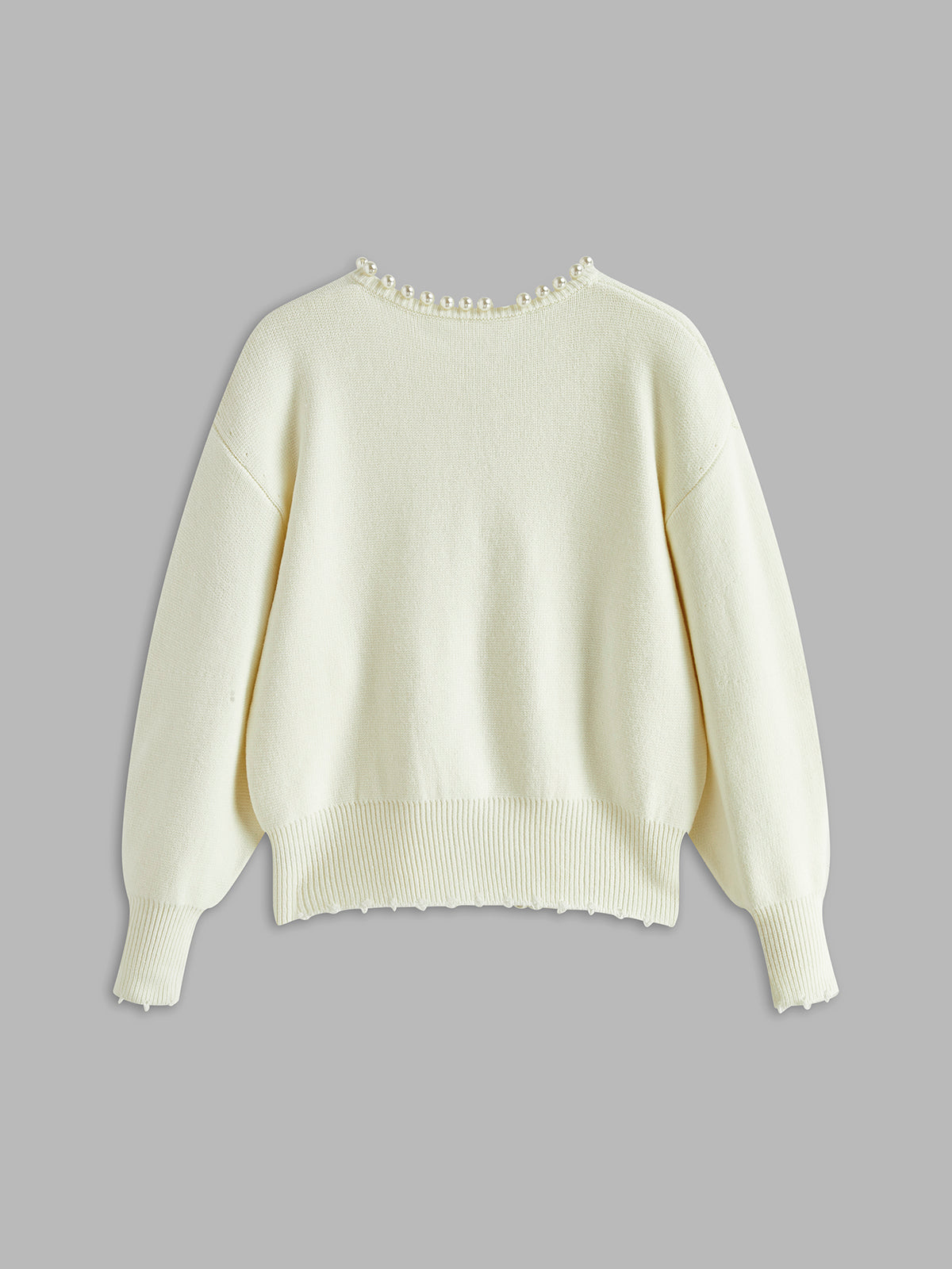 Pearl Trim White jacket Woman