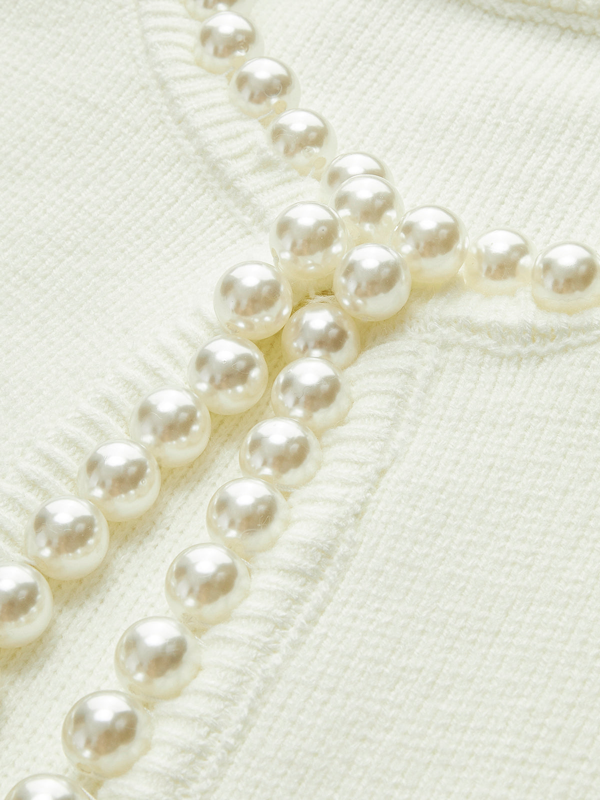 Pearl Trim White jacket Woman