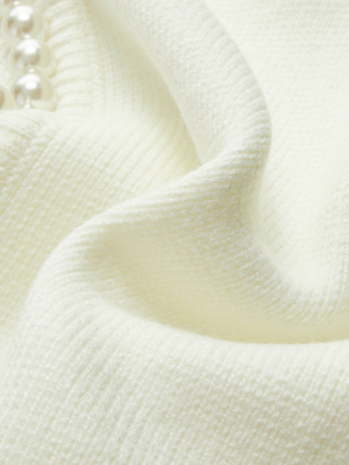 Pearl Trim White jacket Woman