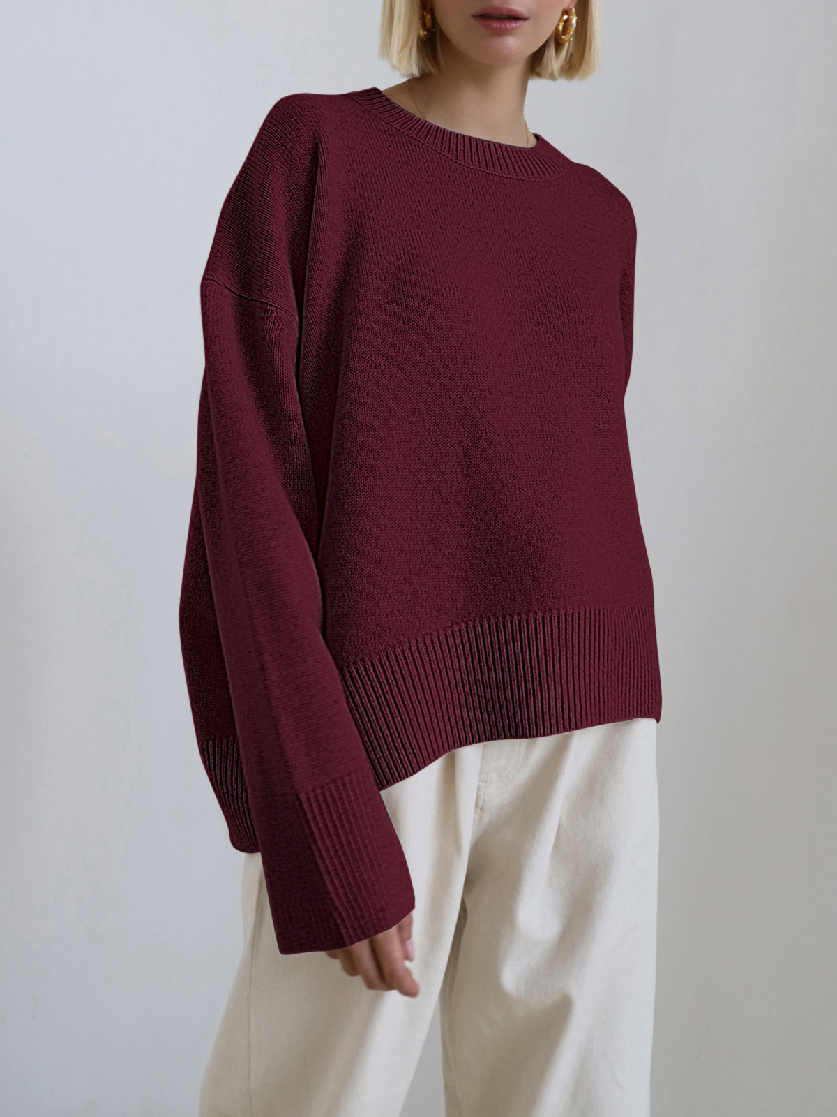 Basic Oversized Pullover Sweater Woman