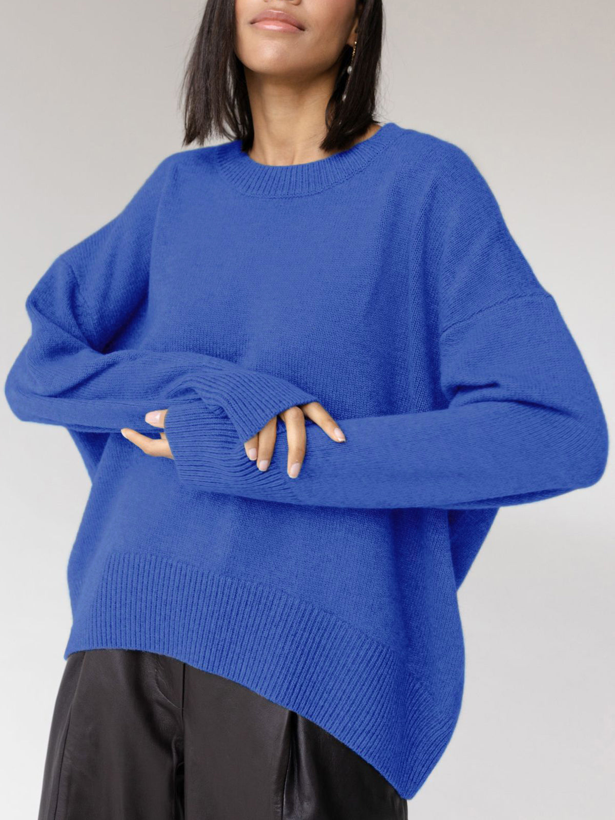 Basic Oversized Pullover Sweater Woman