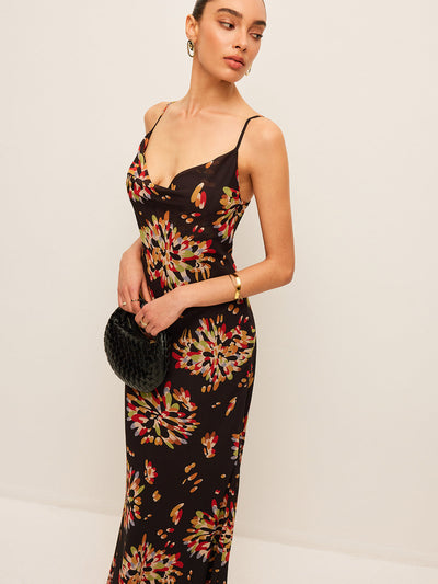 Robe cami en mousseline de soie au dos