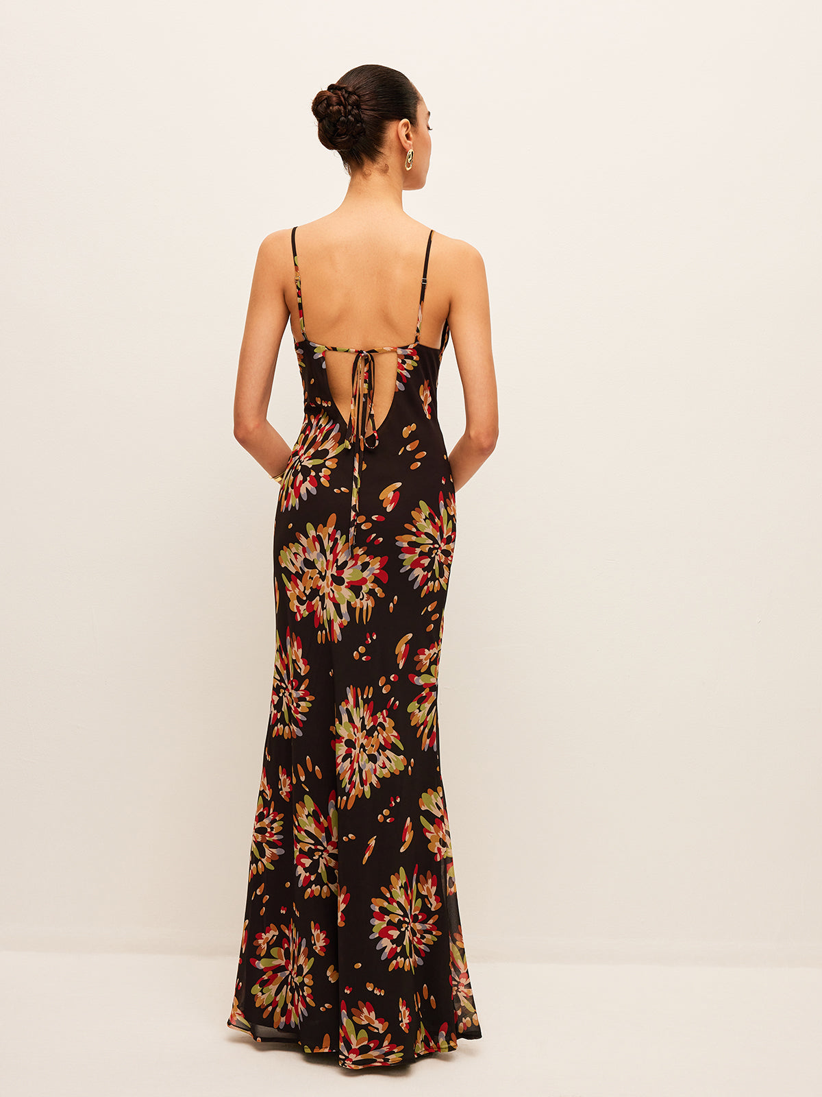 Robe cami en mousseline de soie au dos