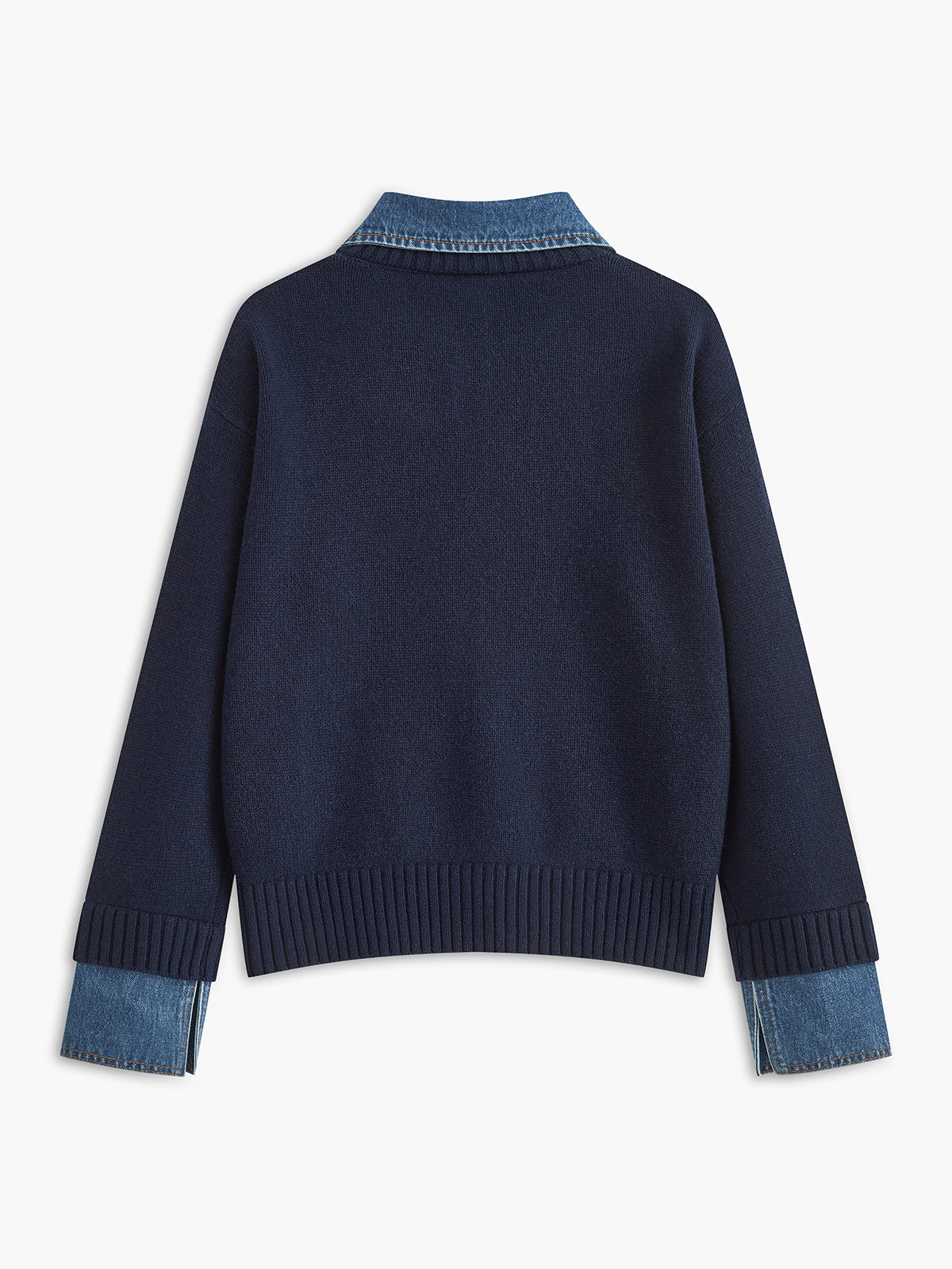 2 in 1 Panel Lapel Sweater Woman