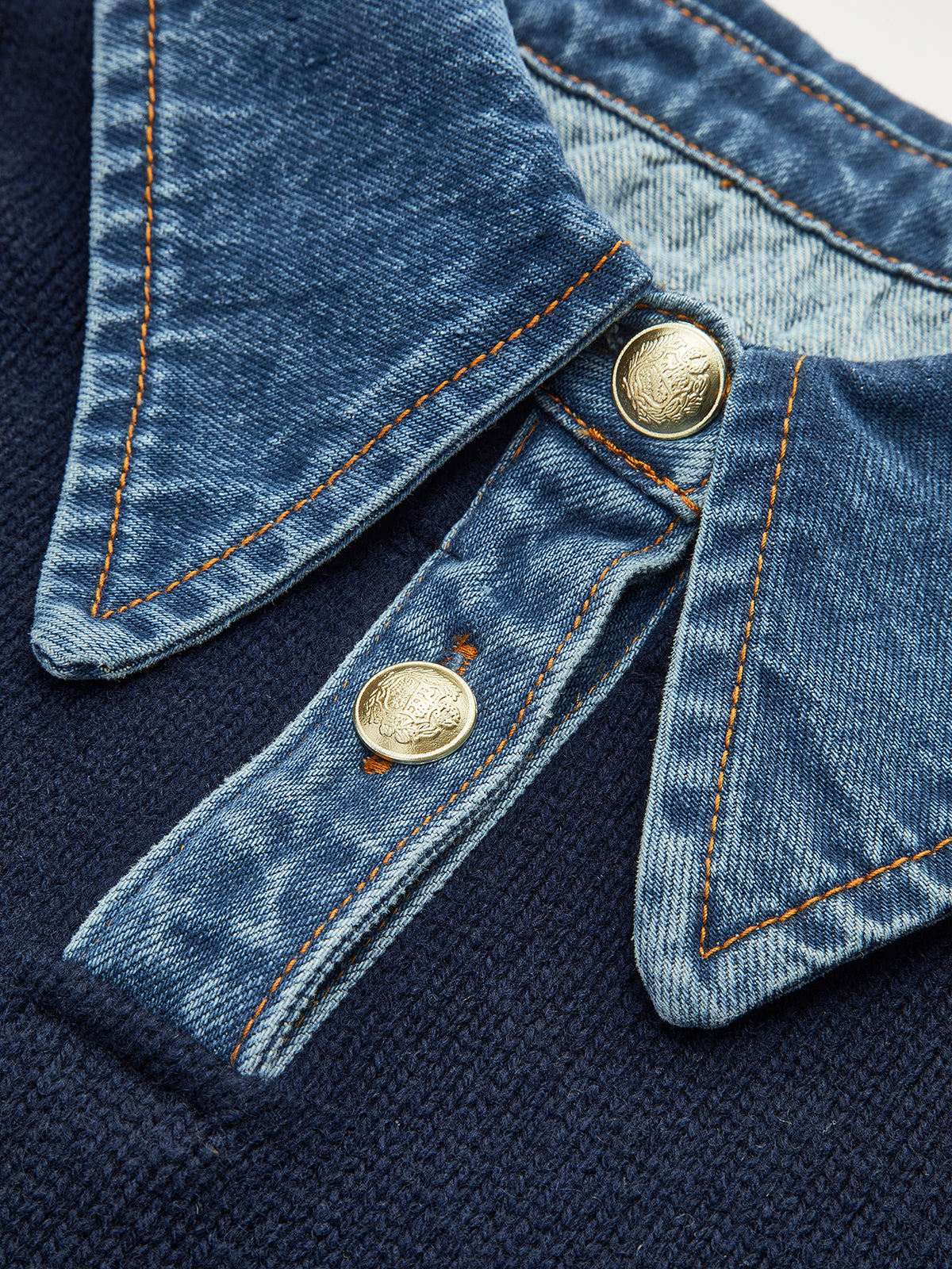 2 in 1 Panel Lapel Sweater Woman
