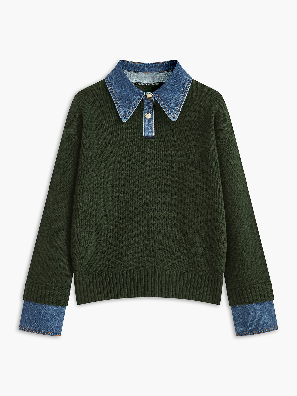 2 in 1 Panel Lapel Sweater Woman