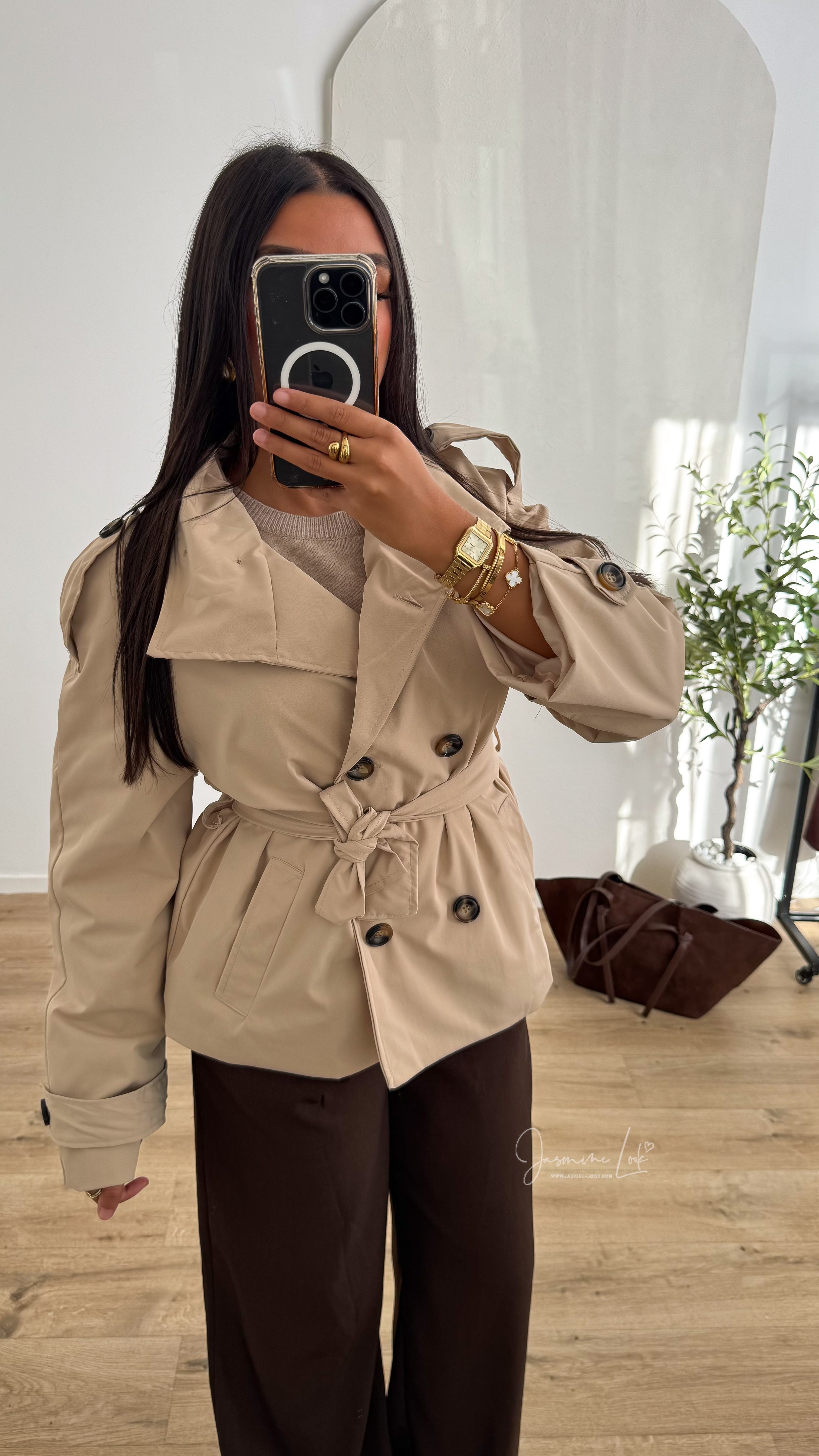 Ayla – Belted Short Trench Coat