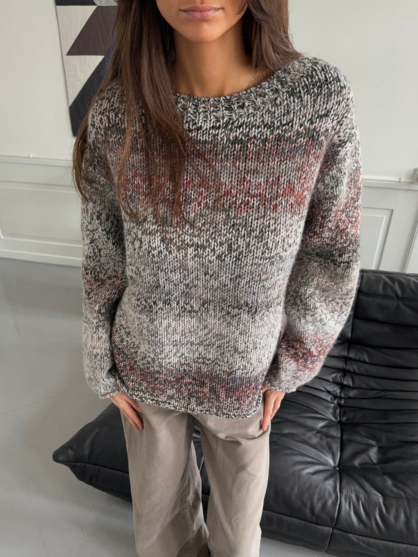 Balta – Black White Red Marled Sweater
