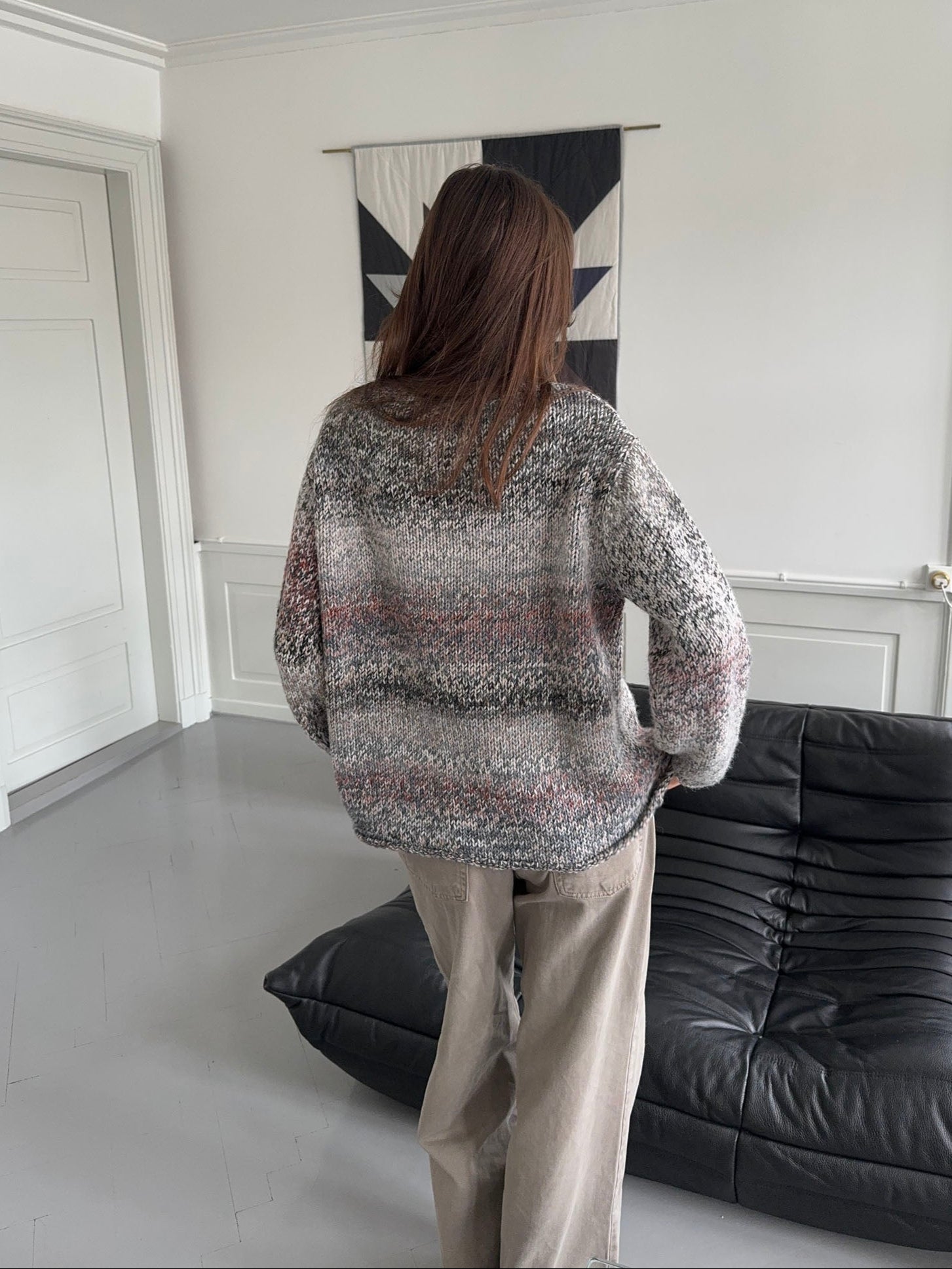 Balta – Black White Red Marled Sweater