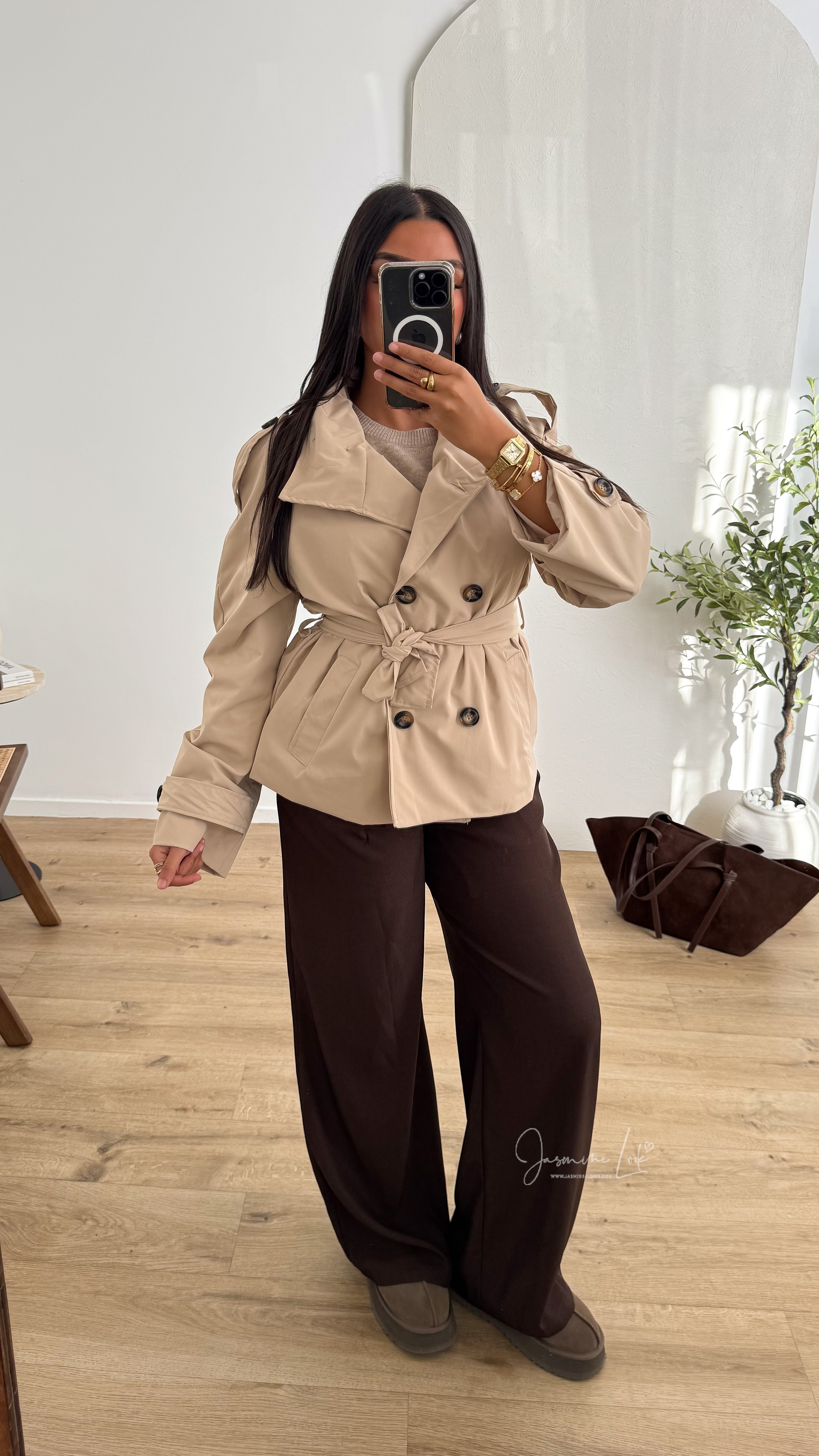 Ayla – Belted Short Trench Coat