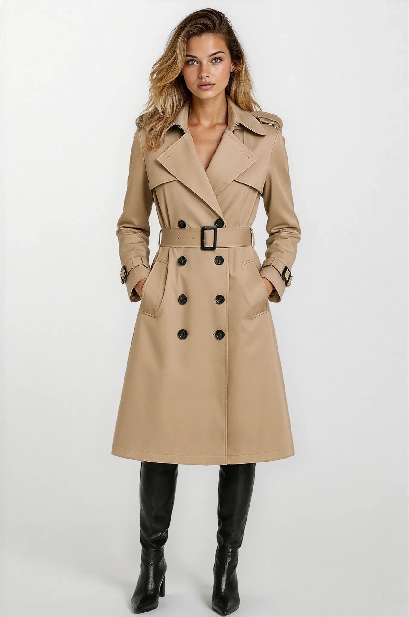 Waterproof Long Trench Coat Woman