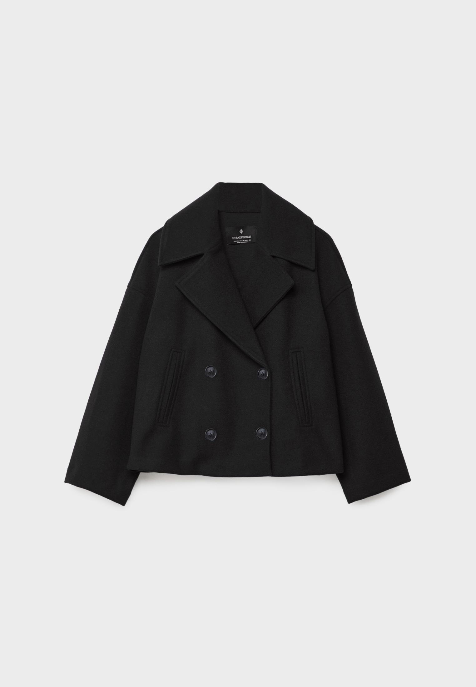 Women's Cropped Jacket - Double Breasted with Notch Lapel