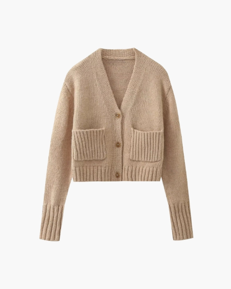 Old money Cozy Knit Pocket Cardigan Women