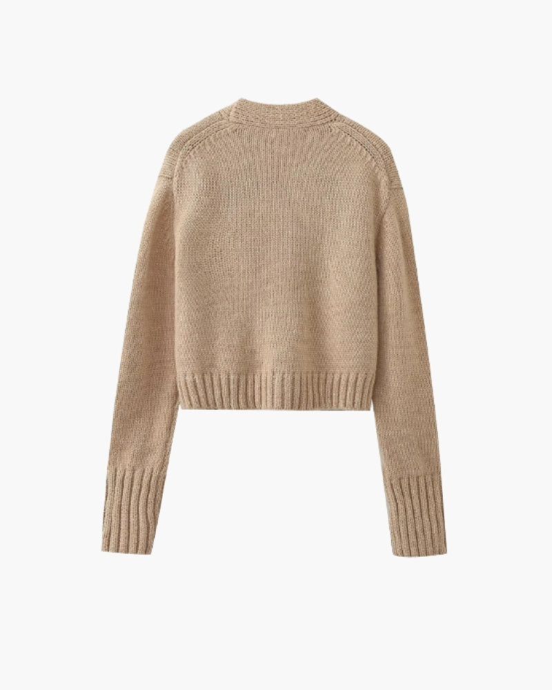 Old money Cozy Knit Pocket Cardigan Women