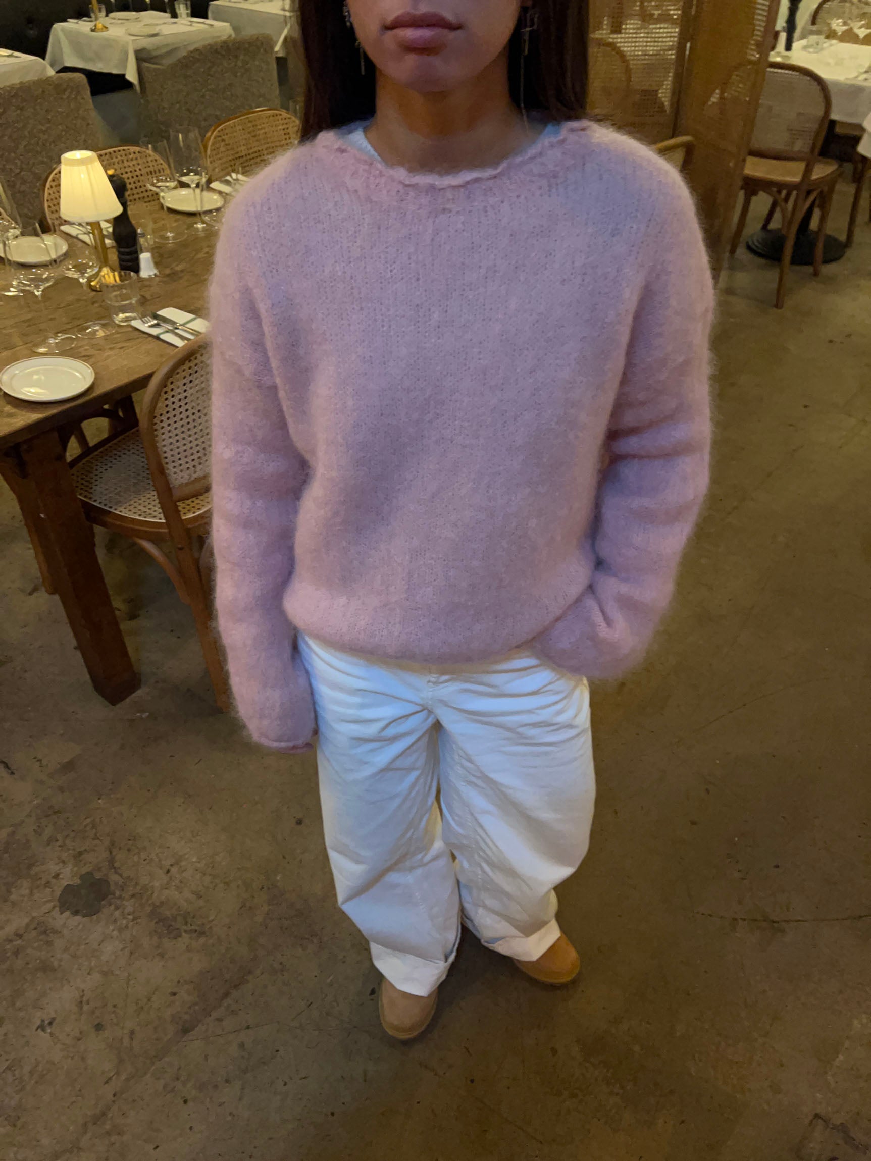 Ruby – Pink Mohair Knit Winter Sweater