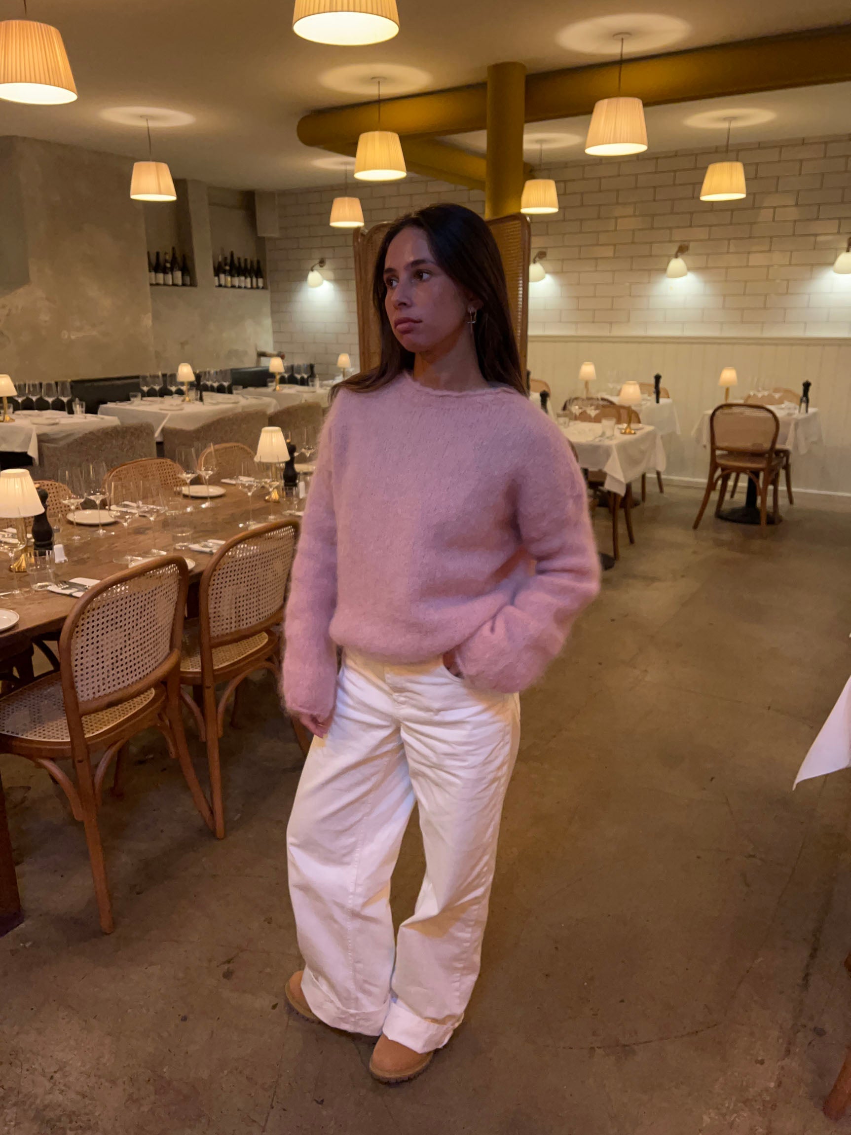 Ruby – Pink Mohair Knit Winter Sweater