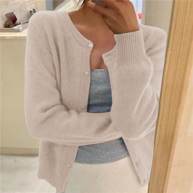 Emily - Solid Color Knit Cardigan for Women