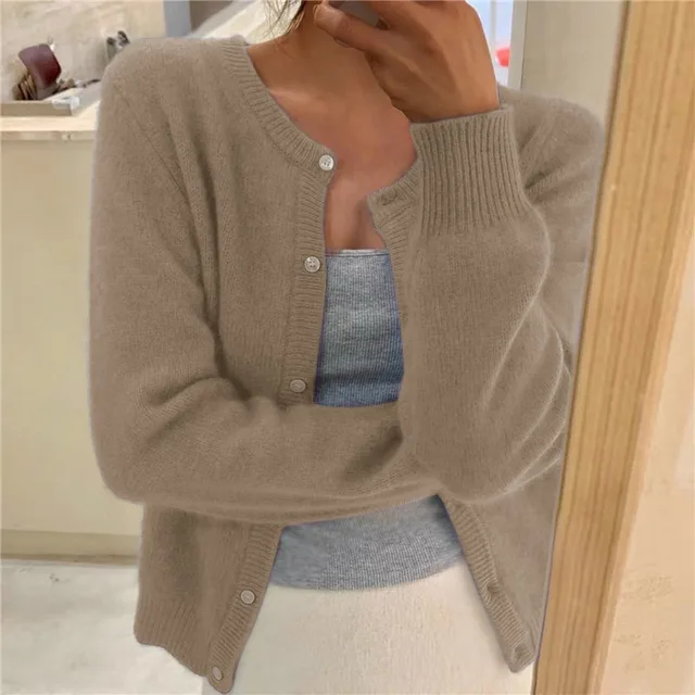 Emily - Solid Color Knit Cardigan for Women