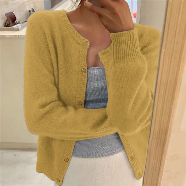 Emily - Solid Color Knit Cardigan for Women