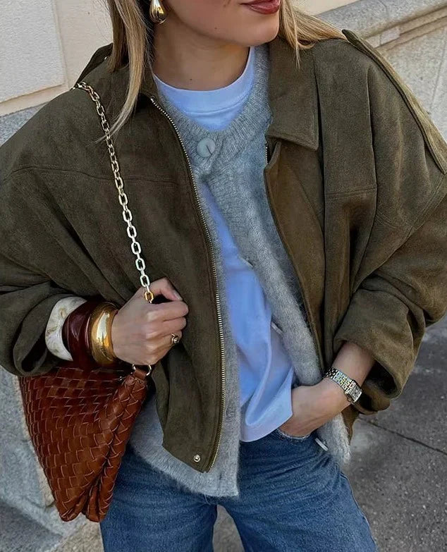 Fabiane – Oversized Suede Leather Jacket