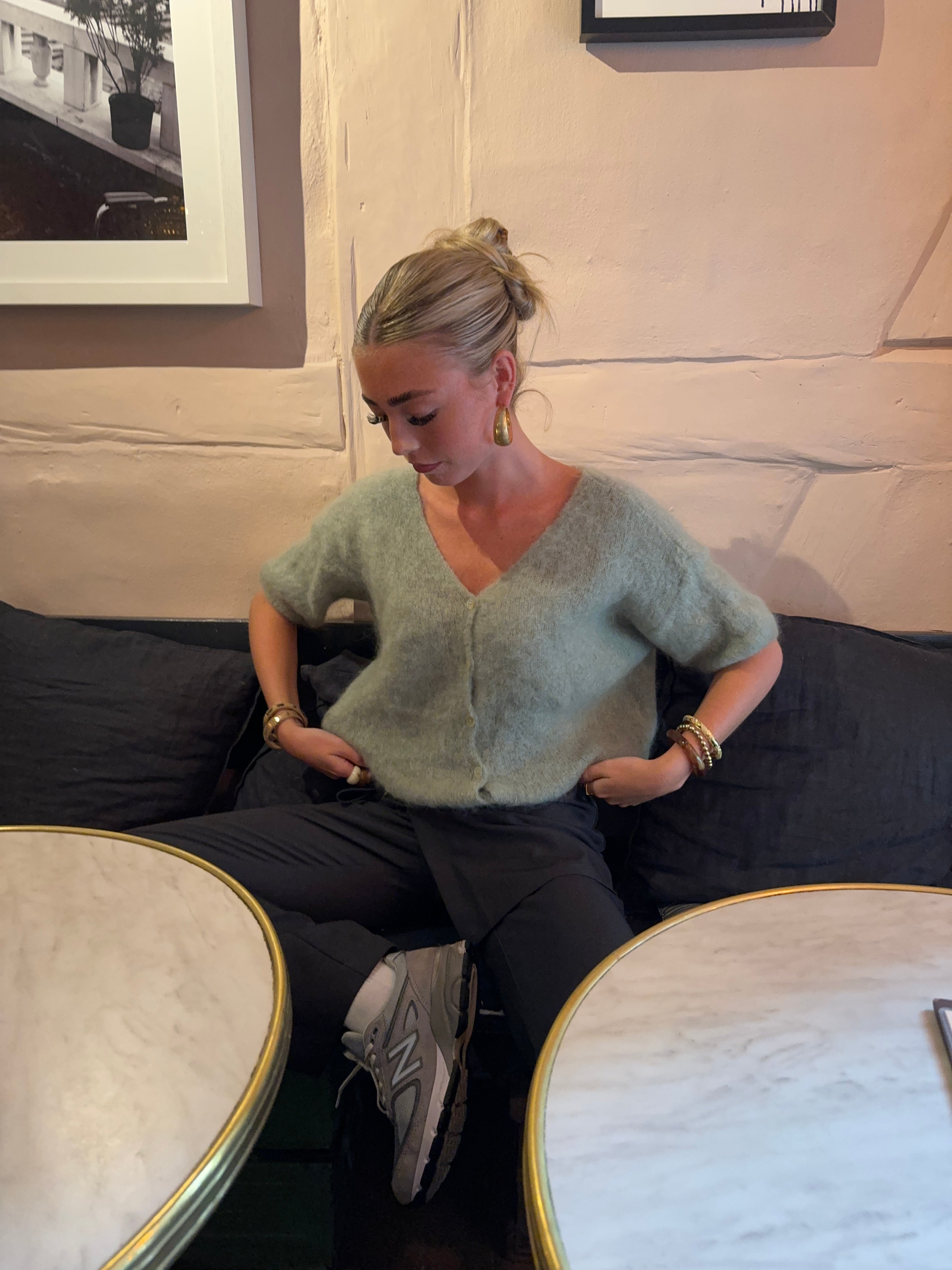Cardigan V-neck Fluffy Mohair Woman