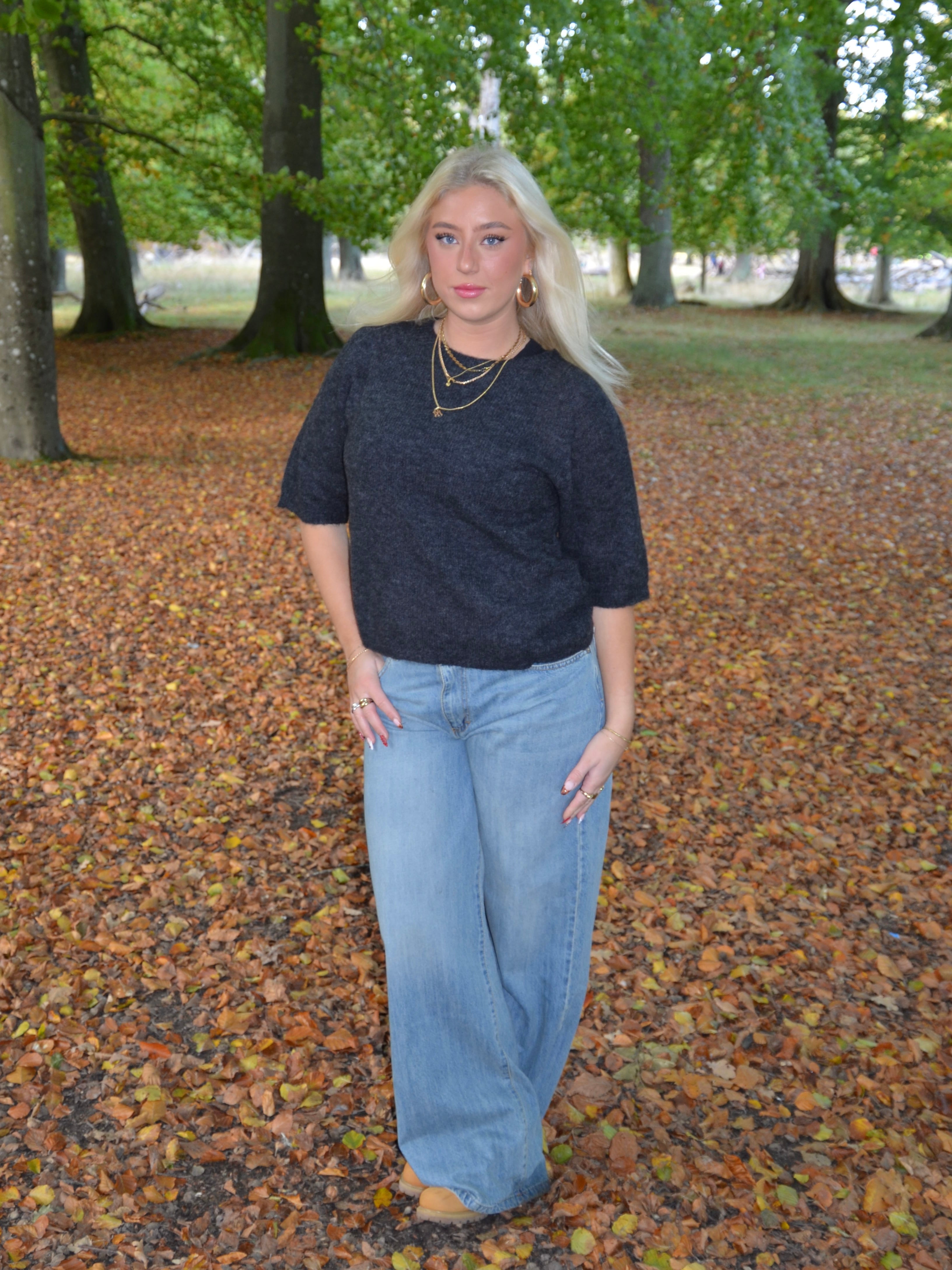 Isabell – Dark Grey Relaxed-Fit Knit Winter Sweater
