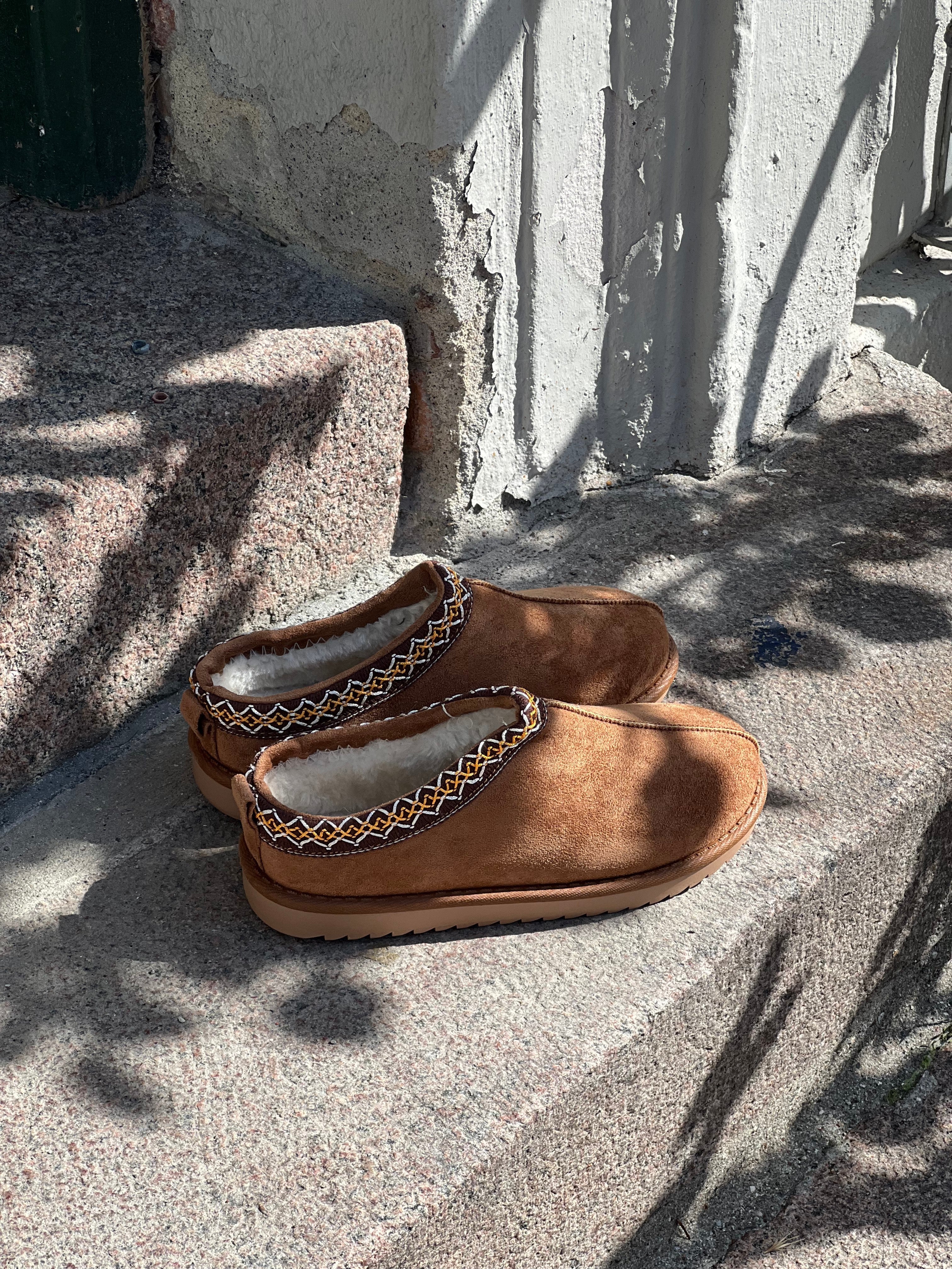 Nina – Camel Teddy Mini Boot Winter Slippers