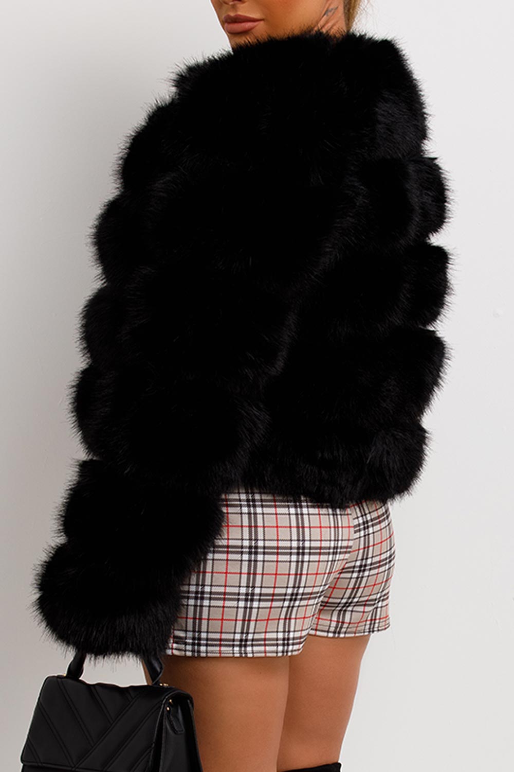 Black Faux Fur Coat Woman