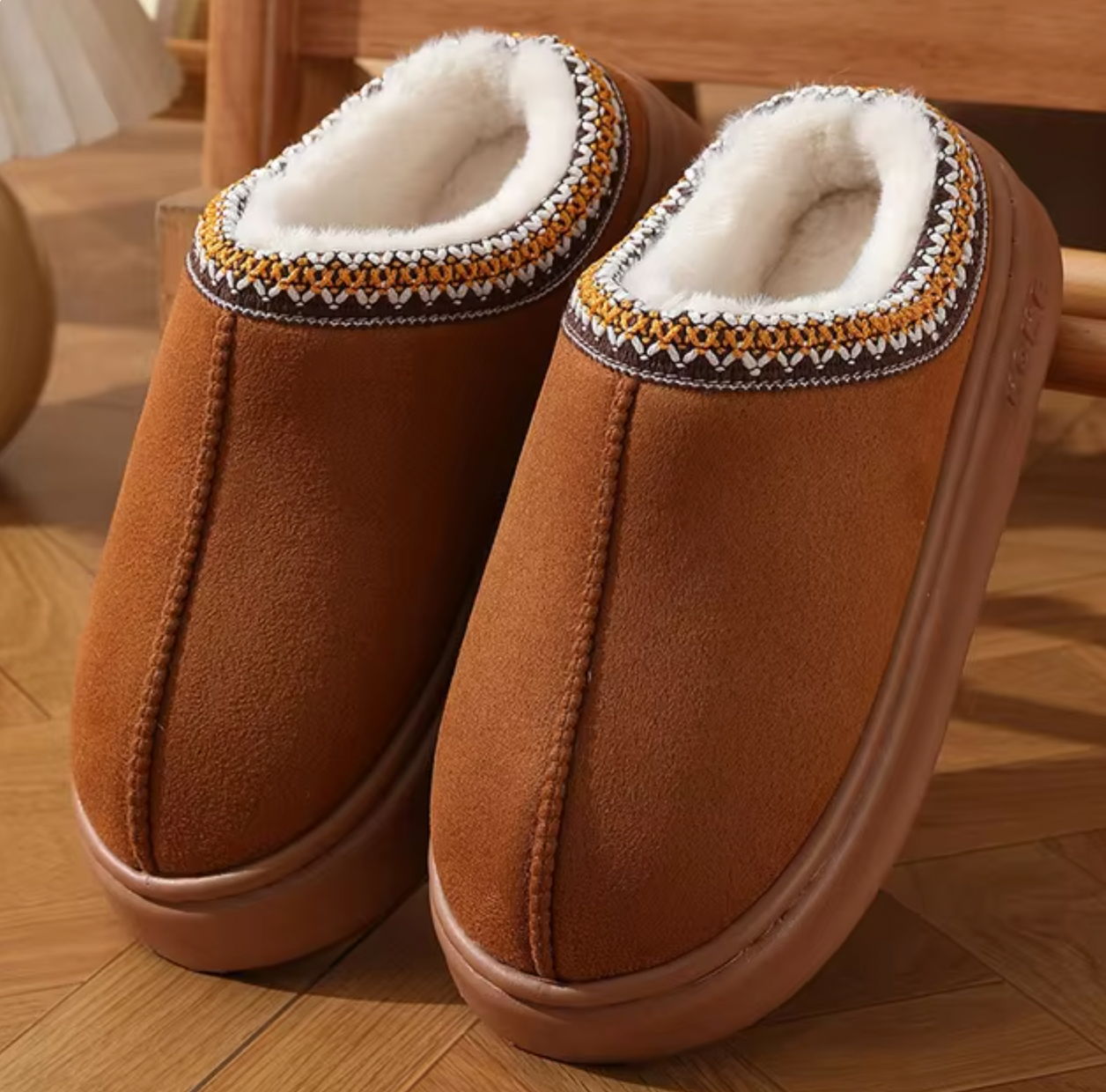 Alden – Sheepskin Memory Foam Slippers