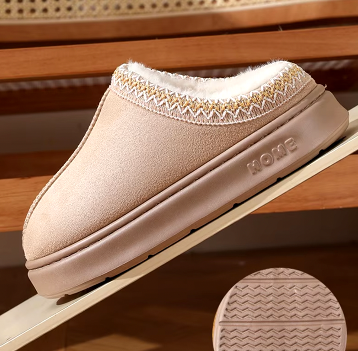 Alden – Sheepskin Memory Foam Slippers