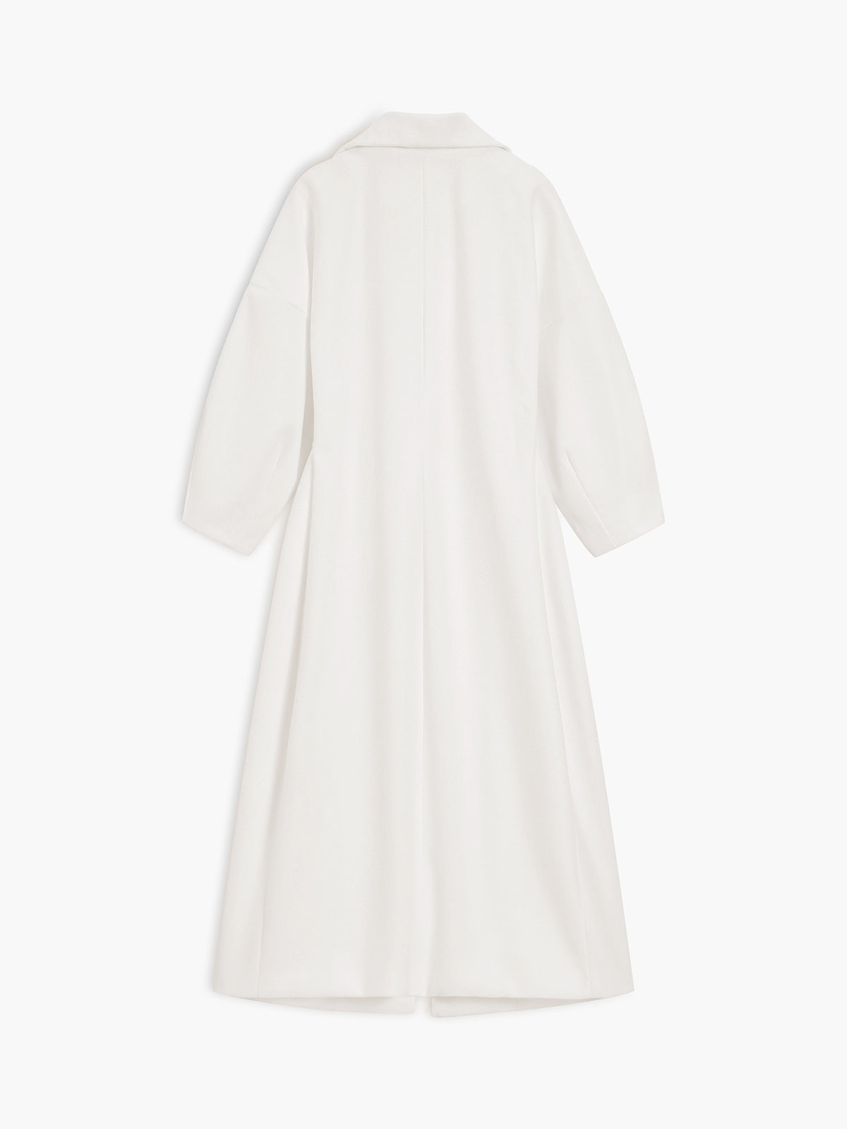 White Long Sleeve Trench Coat – Woven Fabric Woman